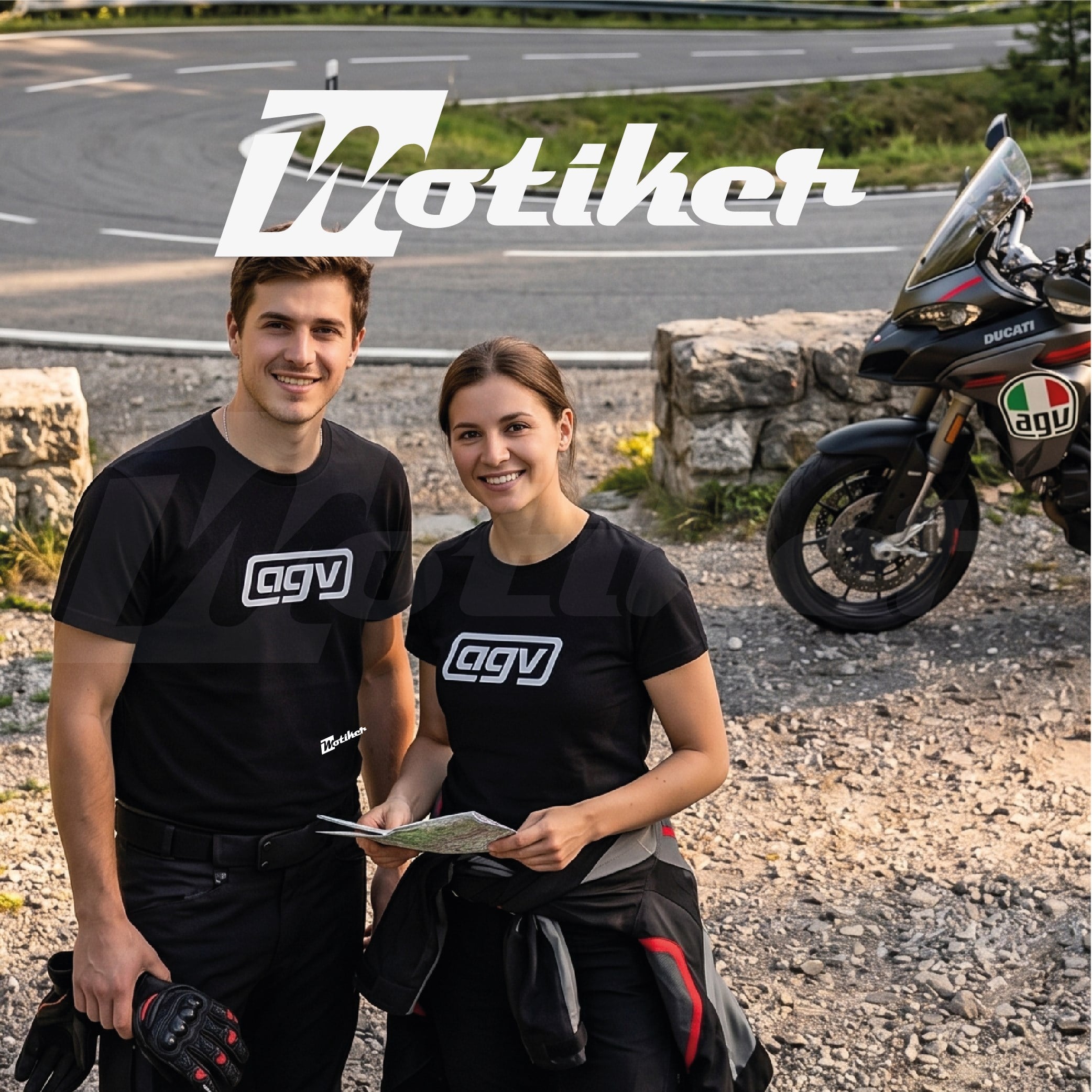 AGV Kask Tasarım Motorcu Tişörtü Beyaz 