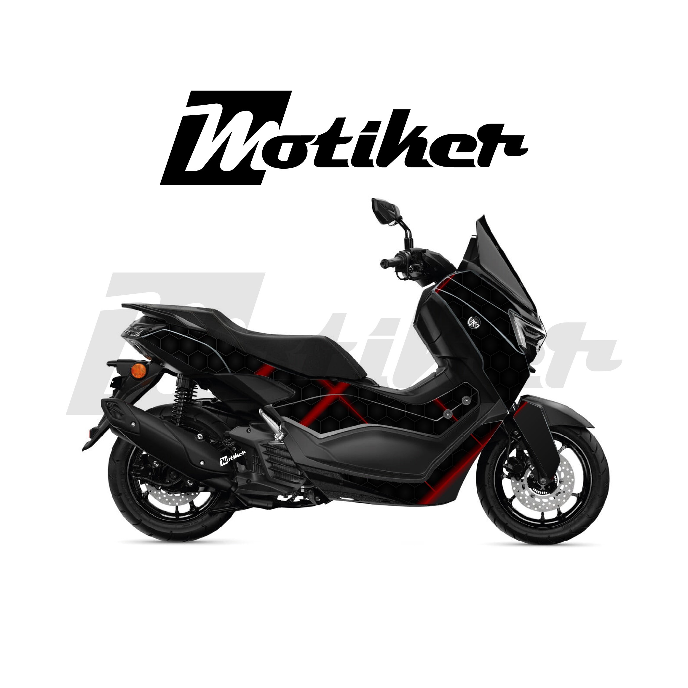 Yamaha NMAX 2025 Parçalı Kaplama Sticker Etiket Modeli Karbon Lazer Desen 17 (MTK9378)