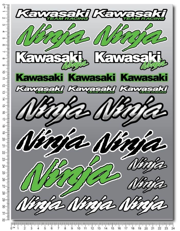 Kawasaki 29*21 Ölçülerinde Karışık Sticker Model 3