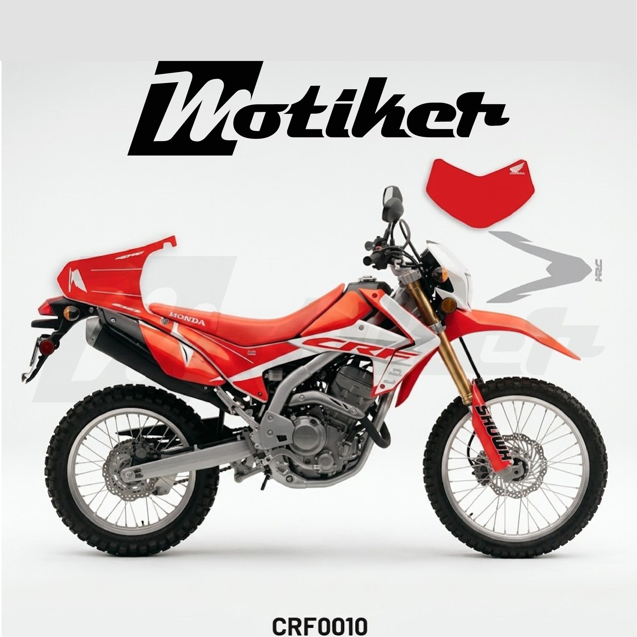 Honda CRF250 L ''White Divided'' Tasarım Motosiklet Sticker Etiket Kaplama Modeli