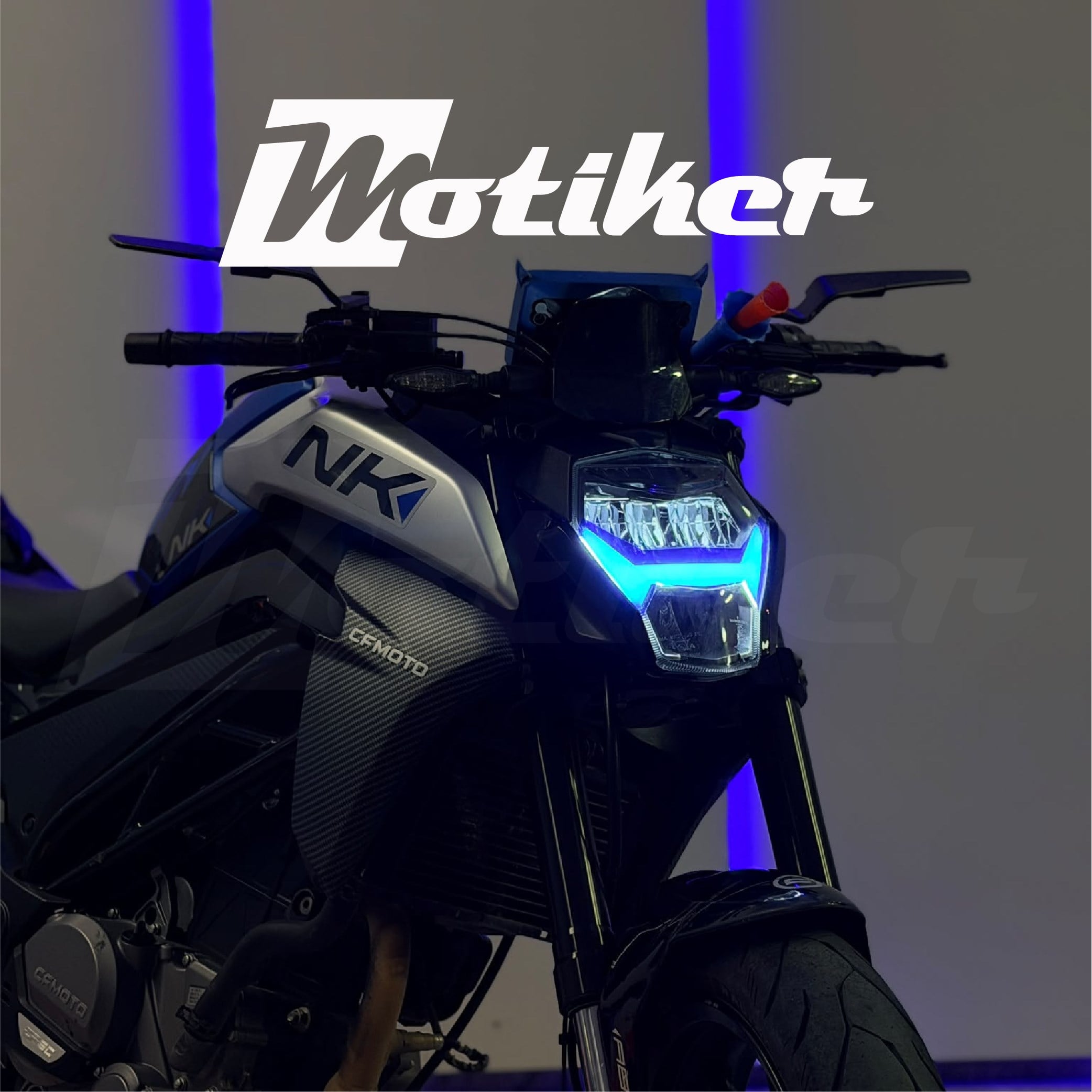 CF MOTO NK250 2018-2024 Ön Far Led Üstü Yarı Şeffaf Etiket Modeli Mavi