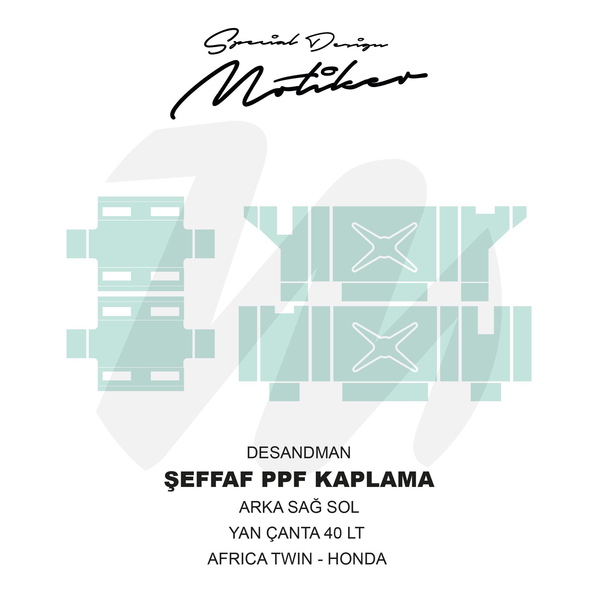 DESADMAN Desandman Honda Arka Sağ Sol Yan Çanta Şeffaf PPF Kaplama Sticker Etiket Modeli