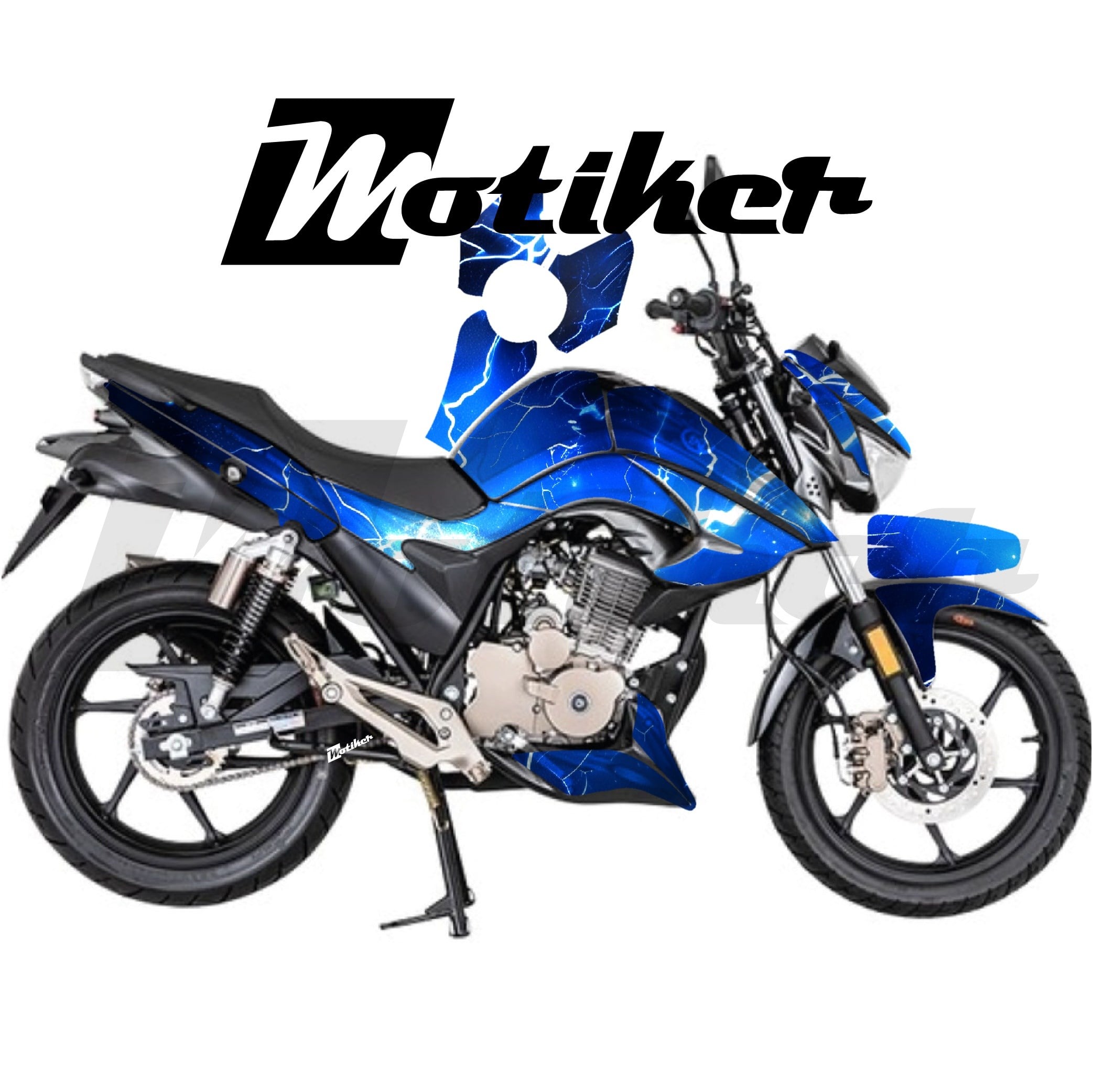 Mondial Drift L Parçalı Kaplama Sticker Etiket Modeli Yıldırım Desen 2 (MTK9363)
