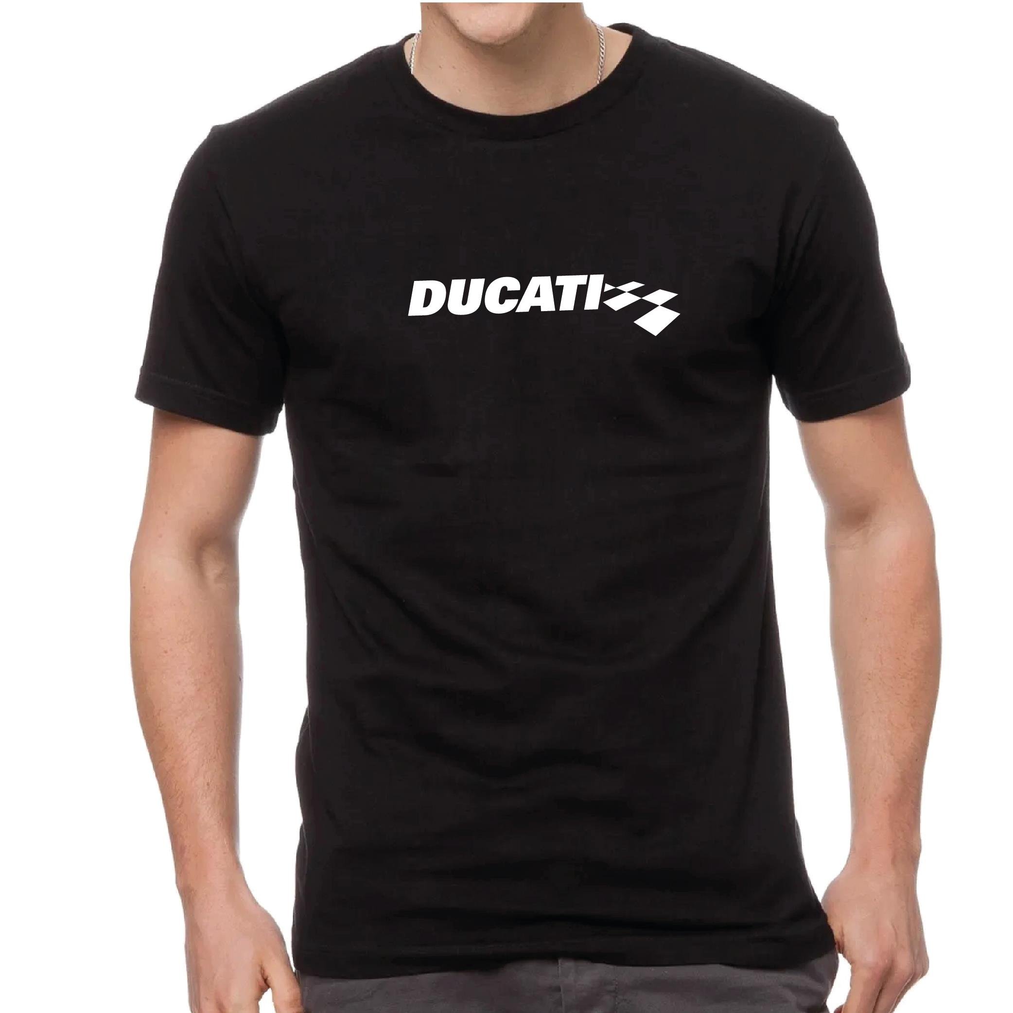 T-ShirtDucati Bayrak Flag Tasarım Motorcu Tişörtü Beyaz