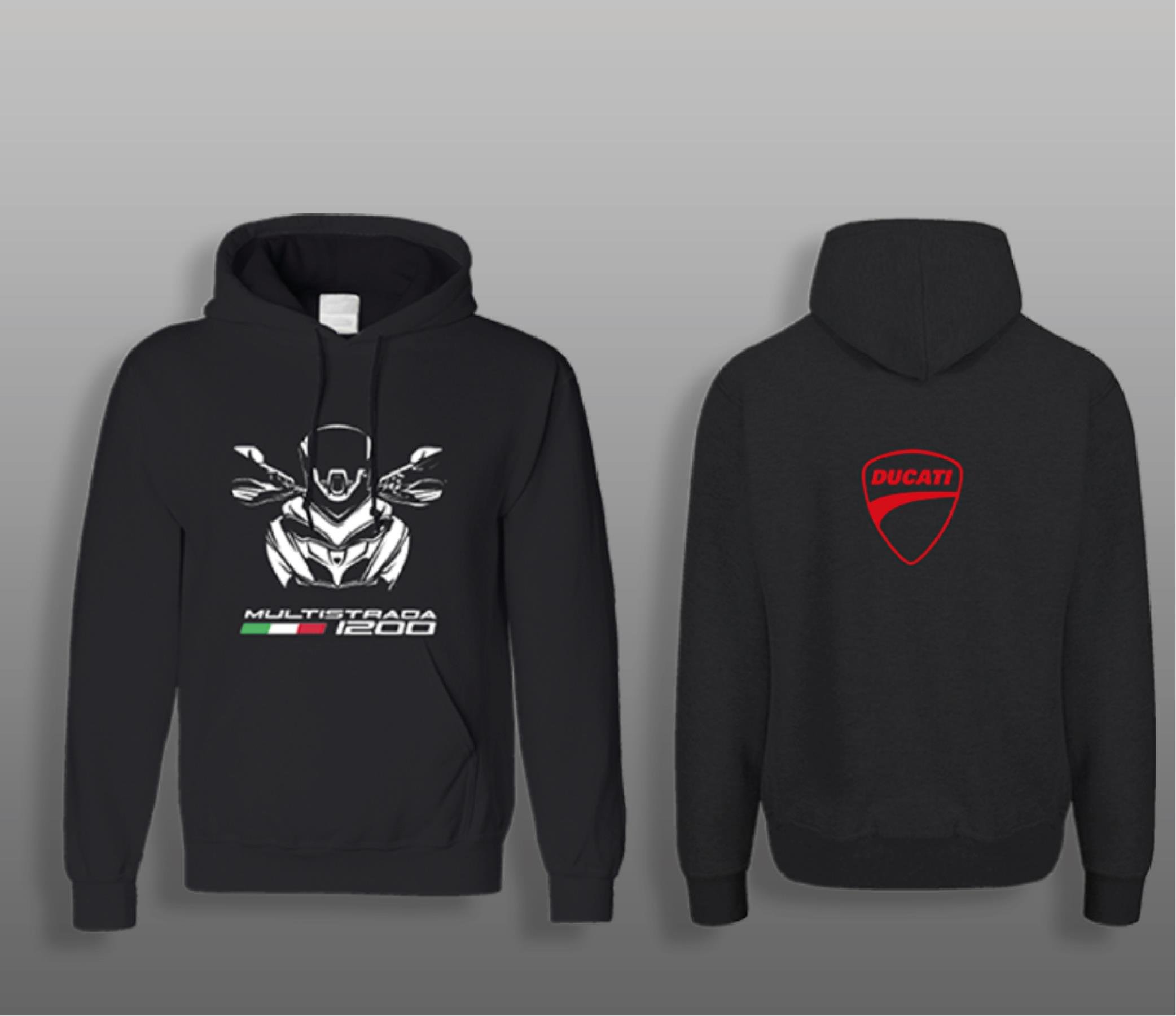 SweatshirtDucati Multistrada-1200 Motorcu Sweatshirt Modeli Siyah