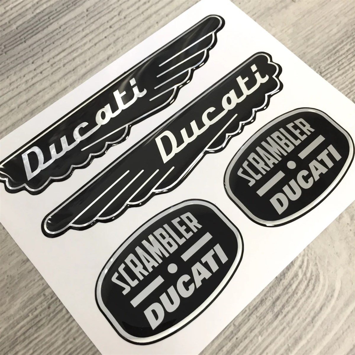Ducati Scrambler Logo Damla Sticker Etiket Modeli