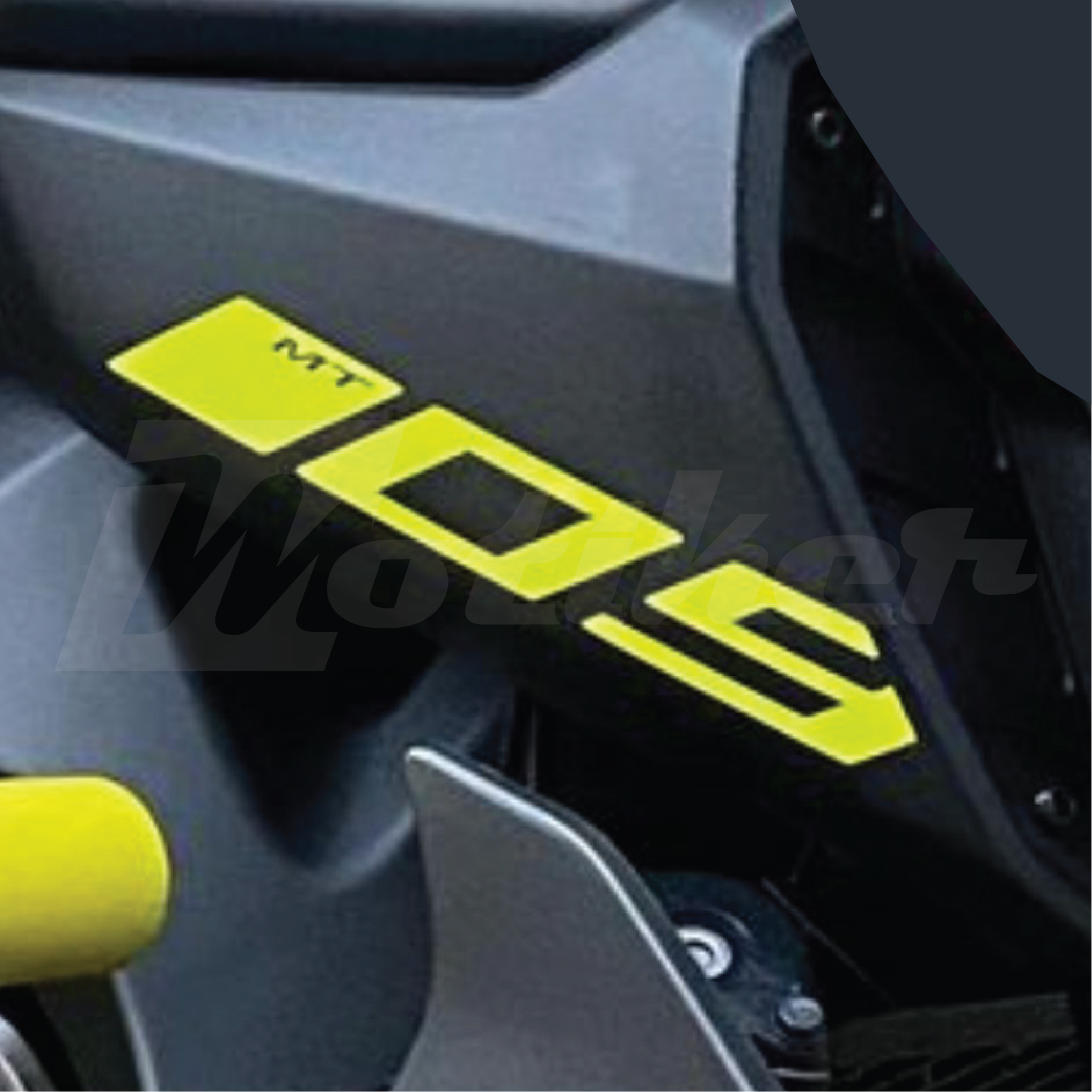 Yamaha MT-09 Neon Sarı Yan Grenajlar Tasarımı Sticker Etiket Modeli