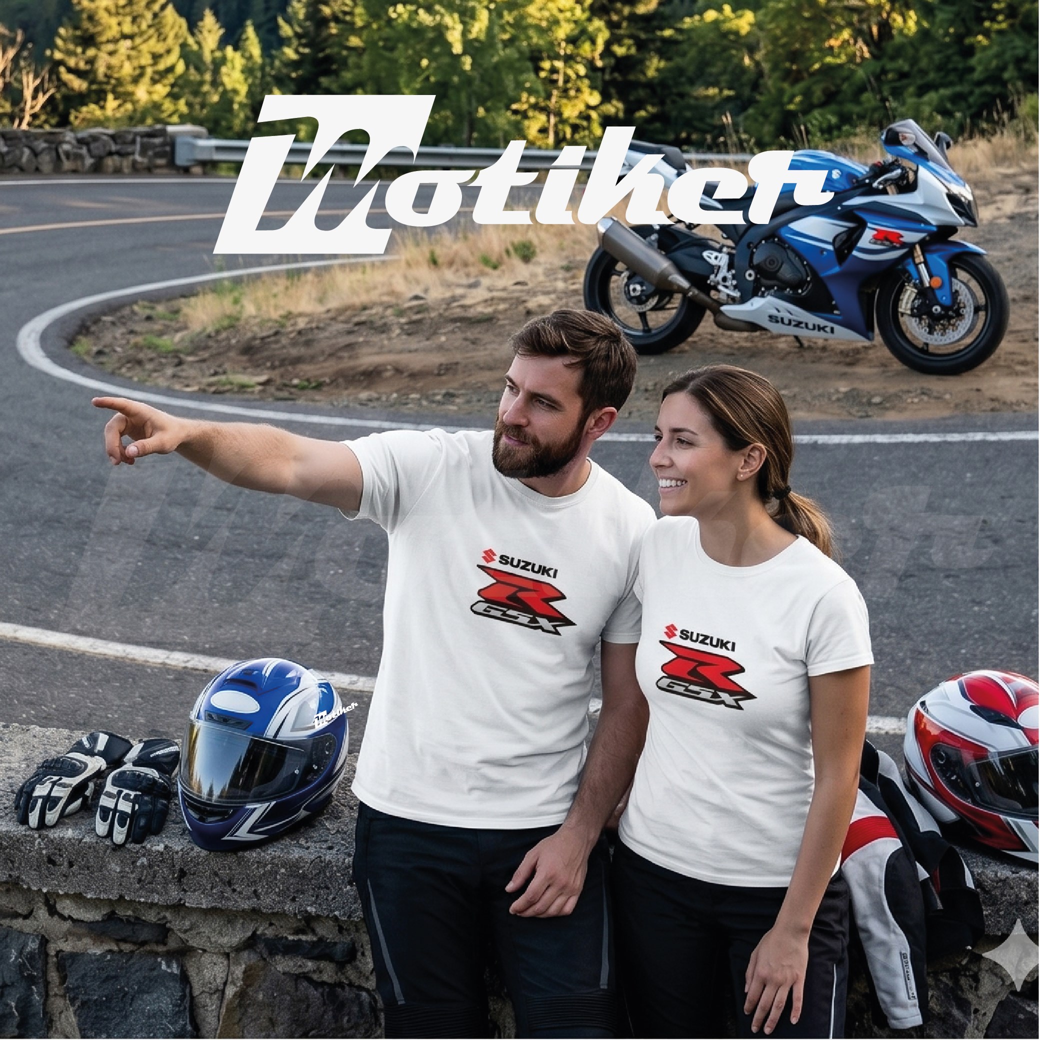 Suzuki R GSX Baskılı Tshirt Modeli Beyaz