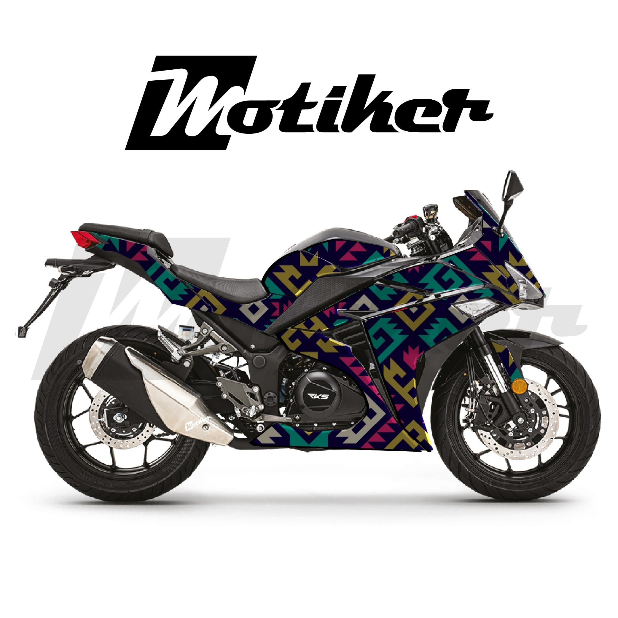 RKS R250 Parçalı Kaplama Sticker Etiket Modeli Etnik Motif Desen 9 (MTK9370)