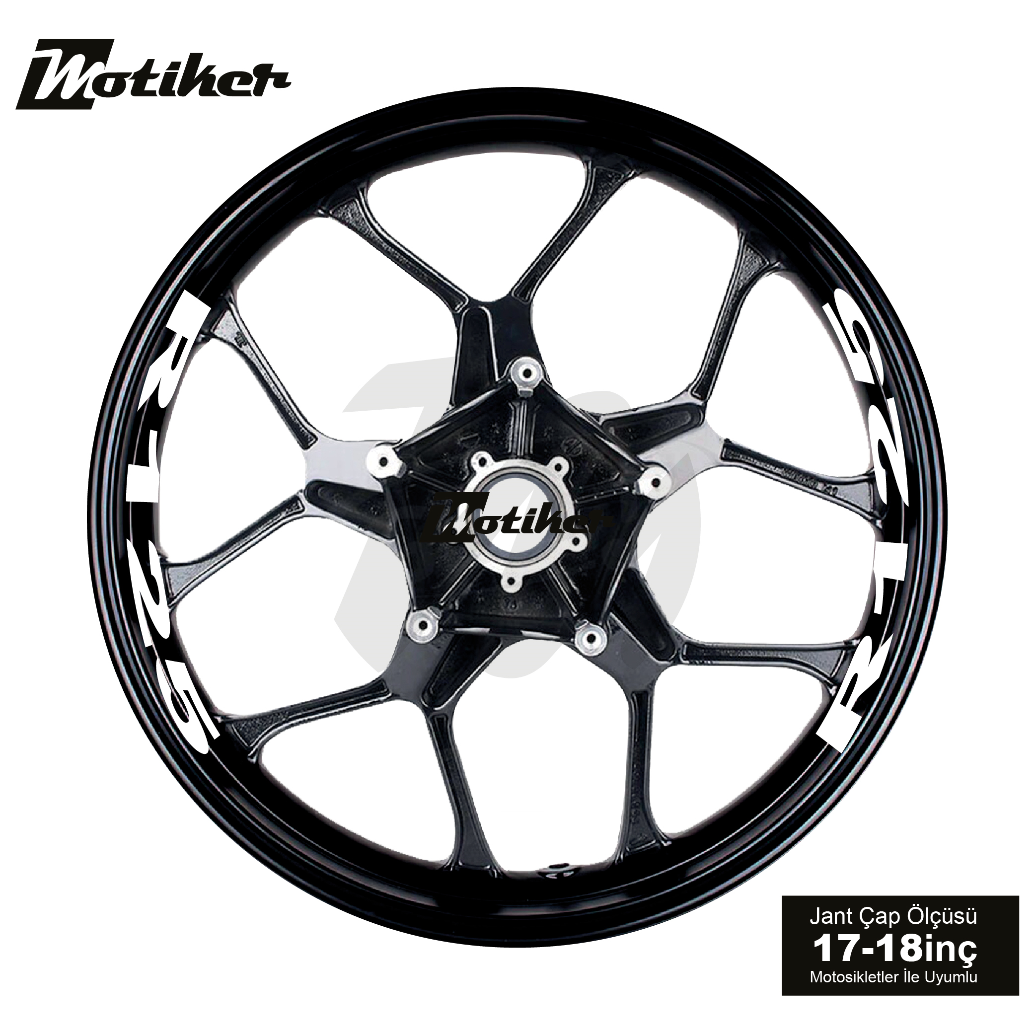 Voge Tek Renk Beyaz Jant İçi Tasarımı Sticker Etiket Modeli