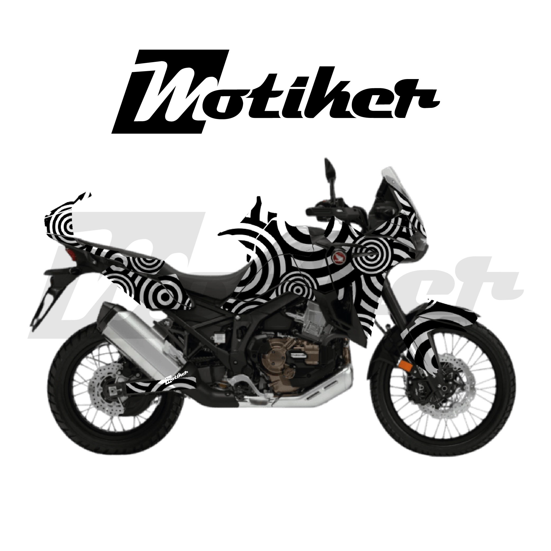 HONDA AFRICA TWIN CRF 1100 L 2020-2023 Parçalı Kaplama Sticker Etiket Modeli Dairesel Motif Desen 21 (MTK9382)