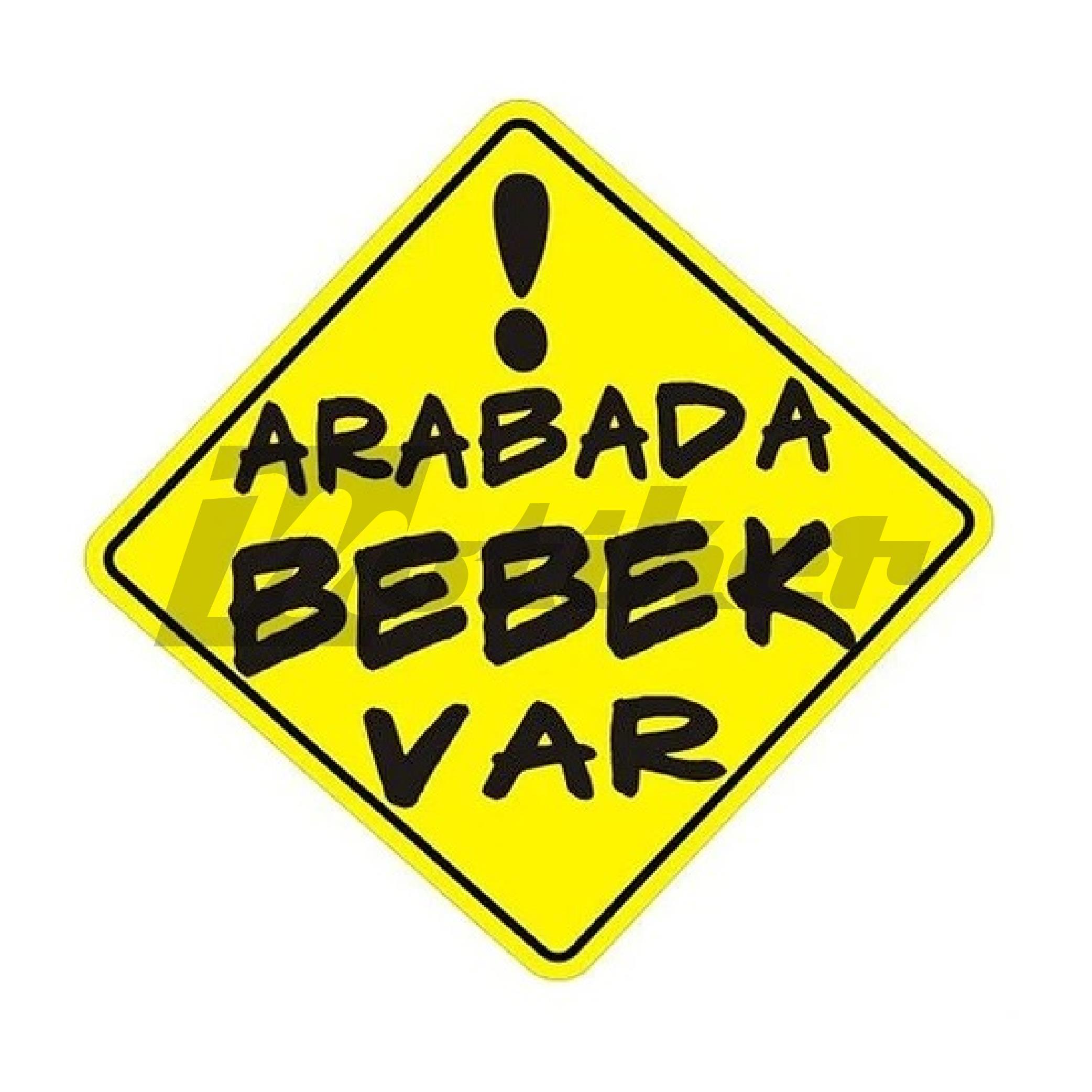  Arabada Bebek Var  Sarı Renk sticker 