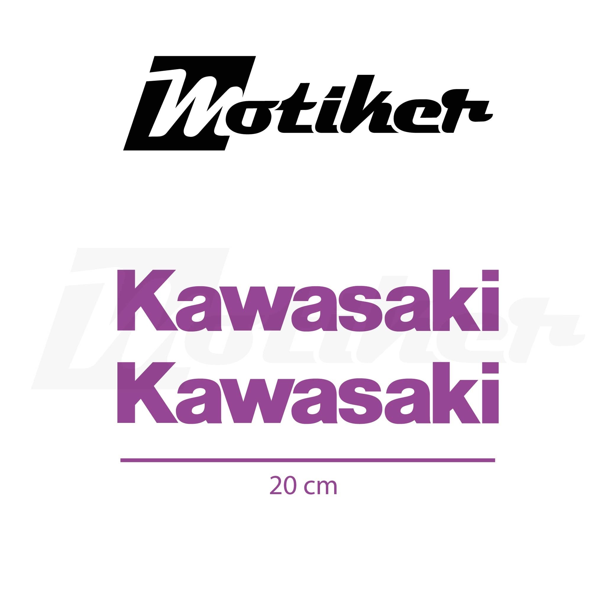 Kawasaki 20 CM Yazı Tasarımı Sticker Etiket Modeli