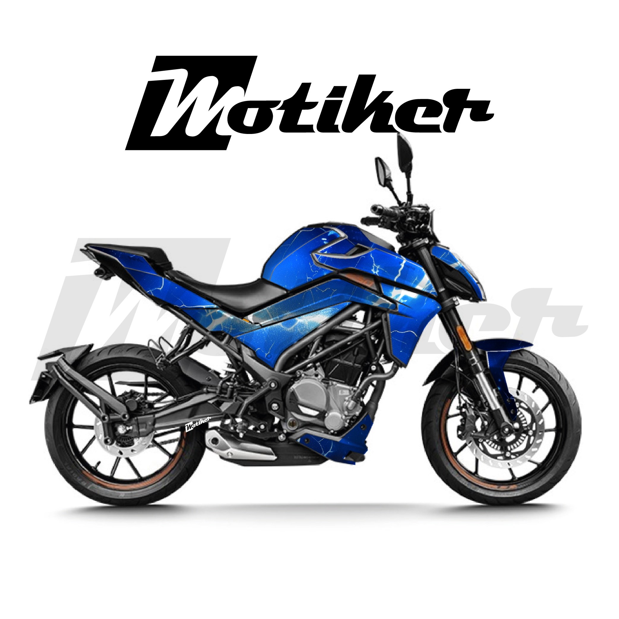 CFMOTO 250NK Parçalı Kaplama Sticker Etiket Modeli Yıldırım Desen 2 (MTK9363)