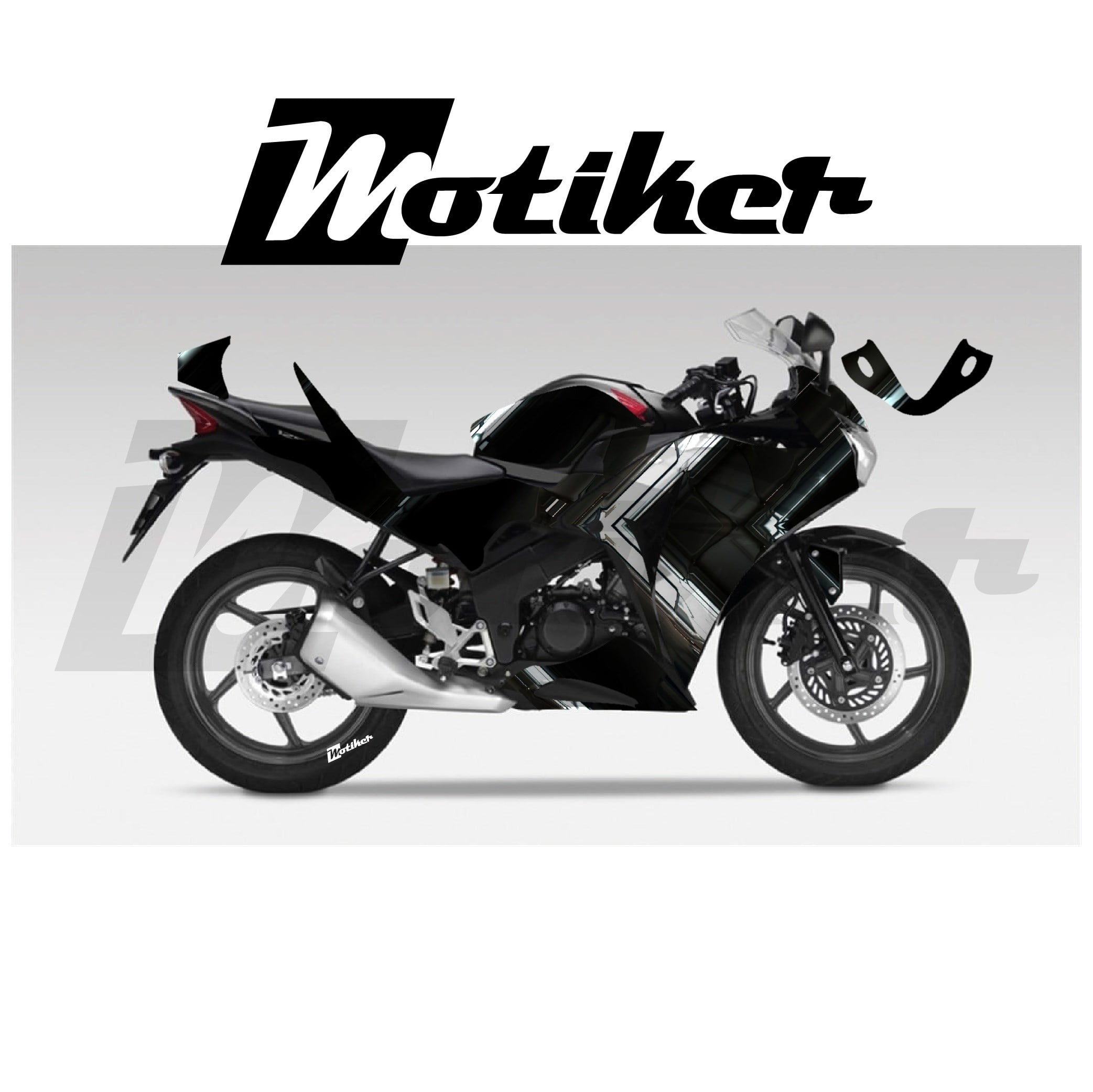 Honda CBR 125R Parçalı Kaplama Sticker Etiket Modeli Metalik Ok Desen 10 (MTK9371)
