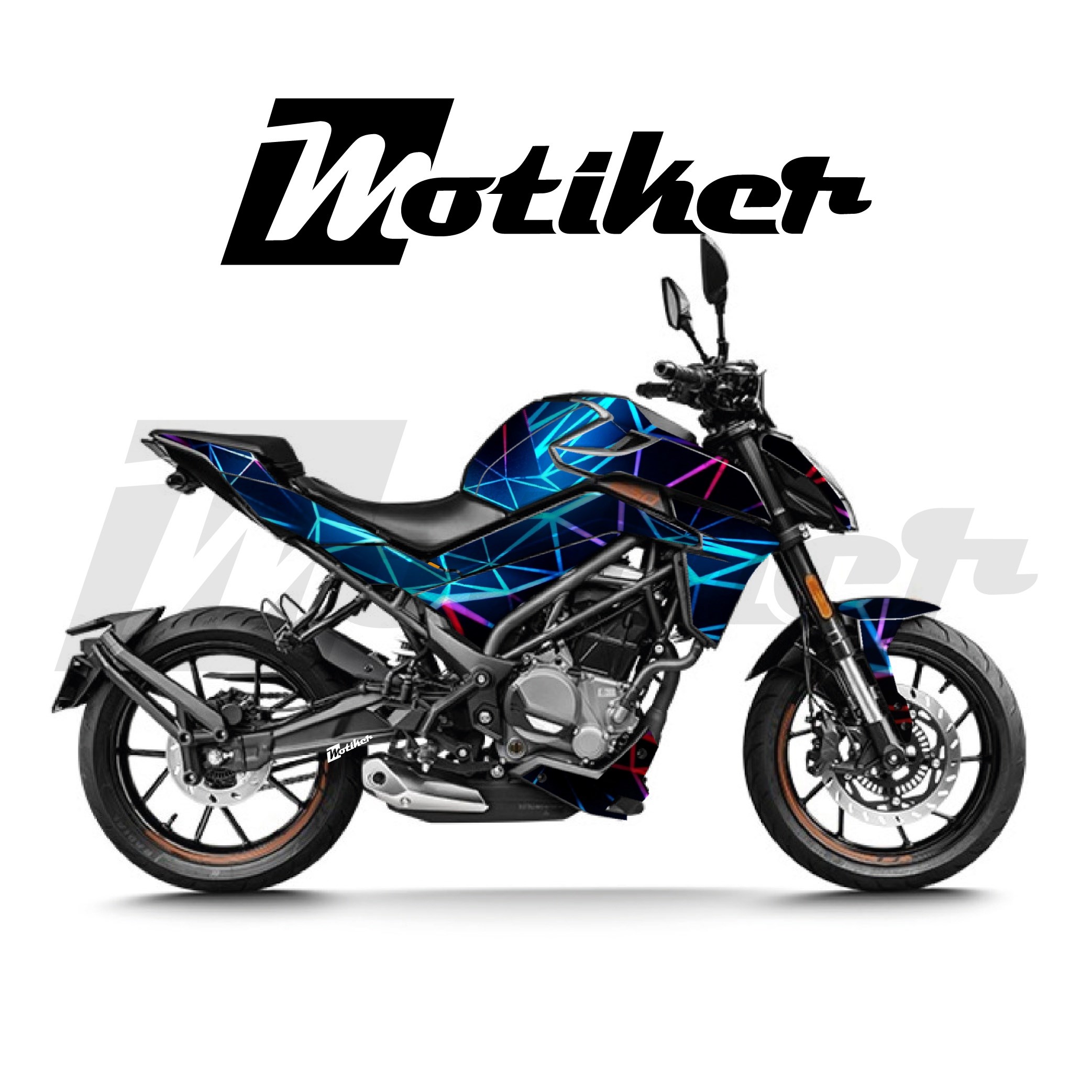 CFMOTO 250NK Parçalı Kaplama Sticker Etiket Modeli Prizma Desen 18 (MTK9379)