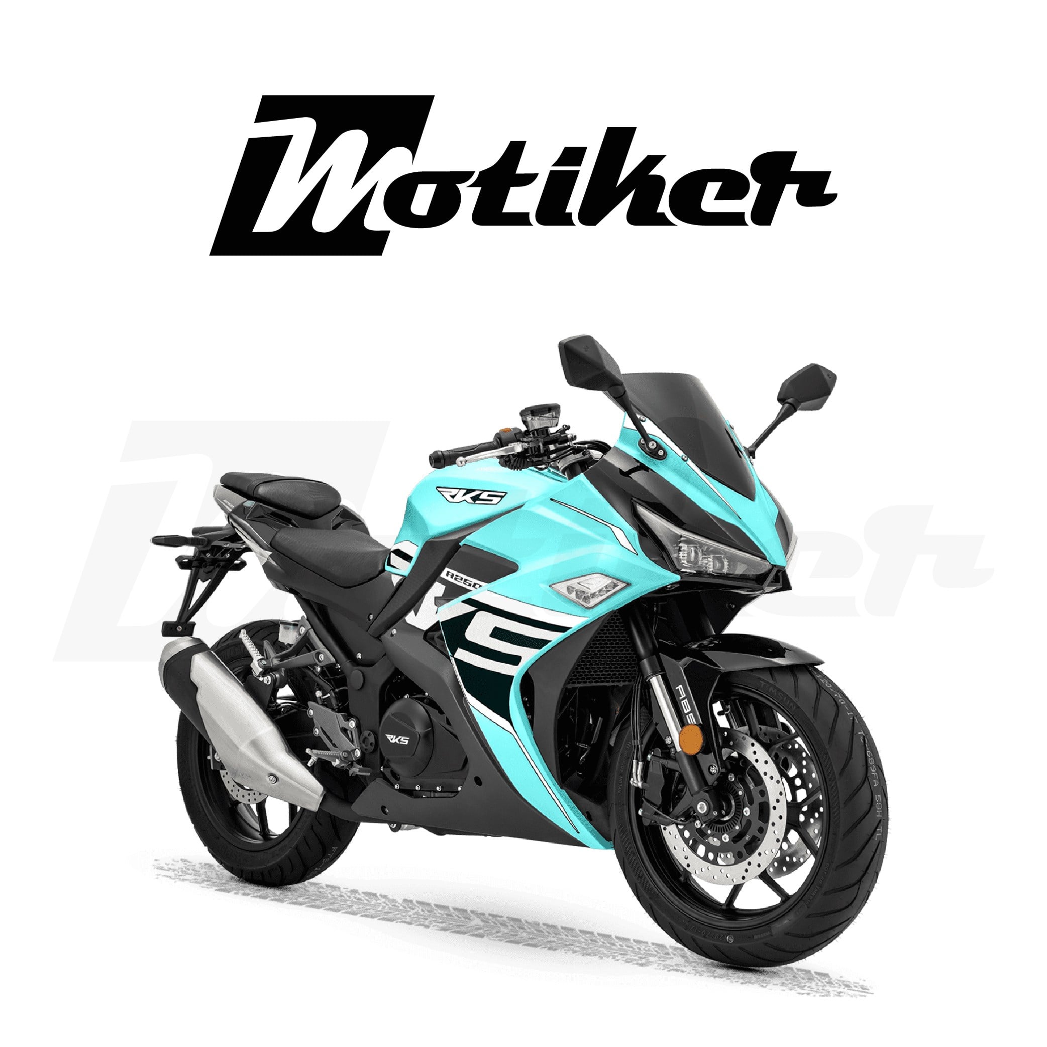 RKS R250 Tam Takım Orjinal Sticker Tasarımı Etiket Modeli Siyah Beyaz