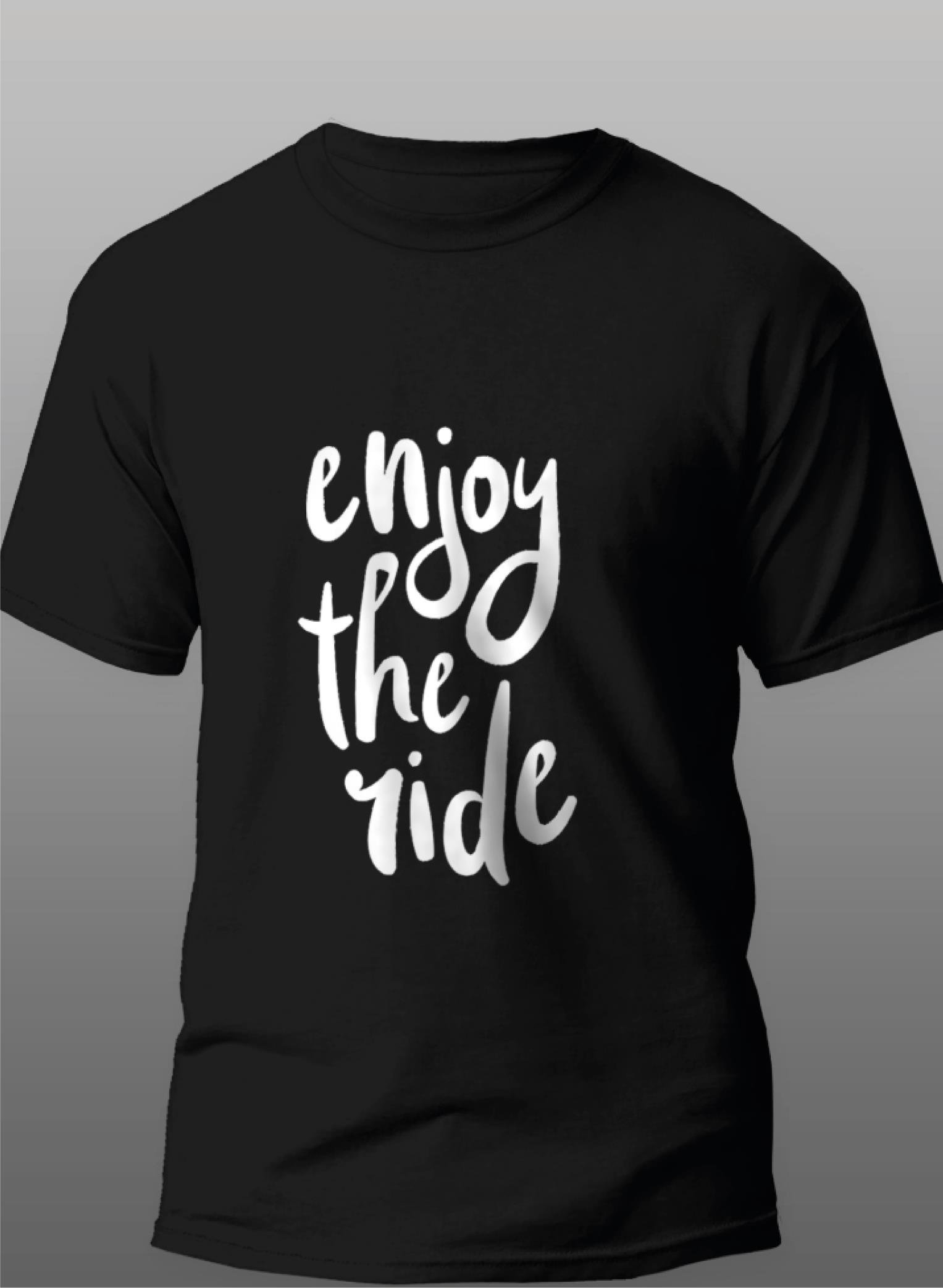 T-ShirtEnjoy The Ride Motorcu T-Shirt Modeli Siyah