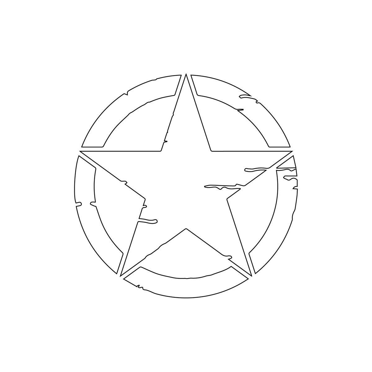 Eskitilmiş Yıldız Mini Sticker Etiket Modeli