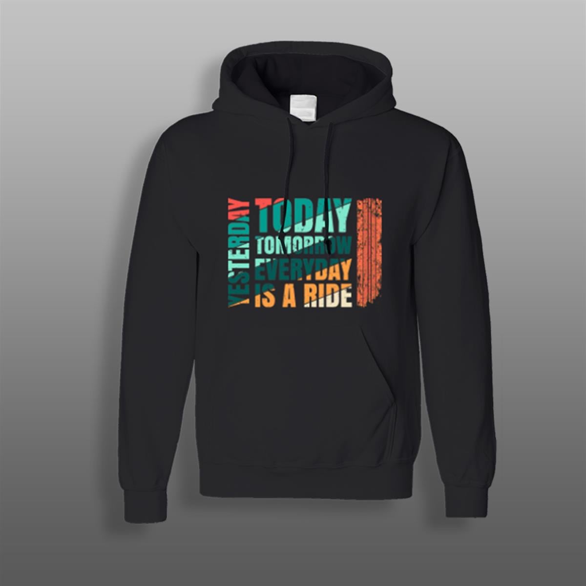 Everday Is A Ride Siyah Sweatshirt Modeli 