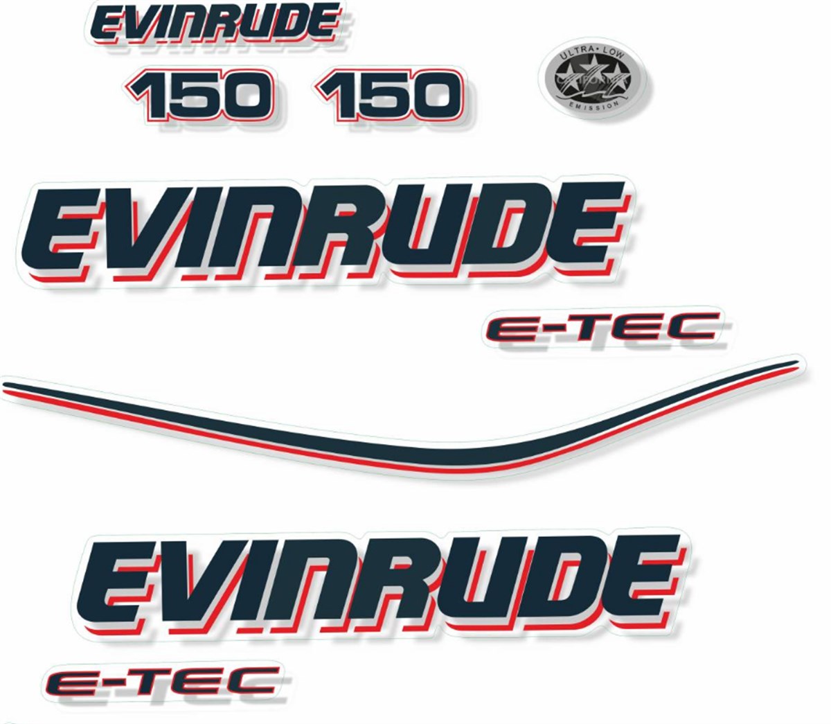 Evinrude 150 Hp Tekne Sticker Etiket Modeli