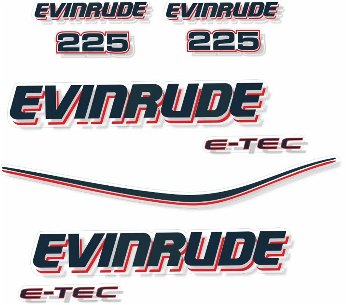 Evinrude 225 Hp Tekne Sticker Etiket Modeli