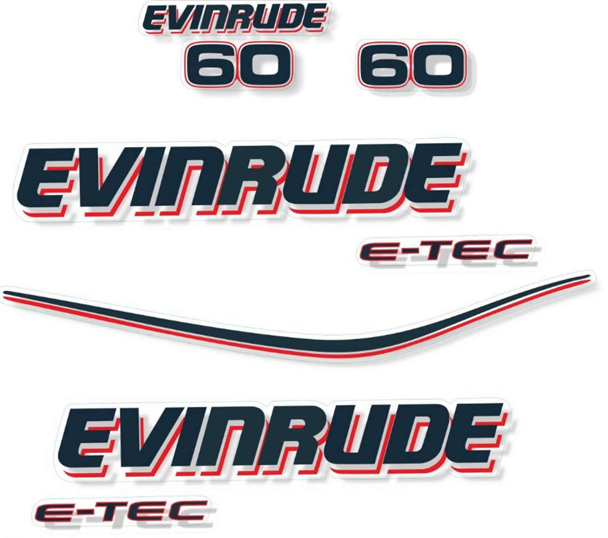 Evinrude 60 Hp Tekne Sticker Etiket Modeli