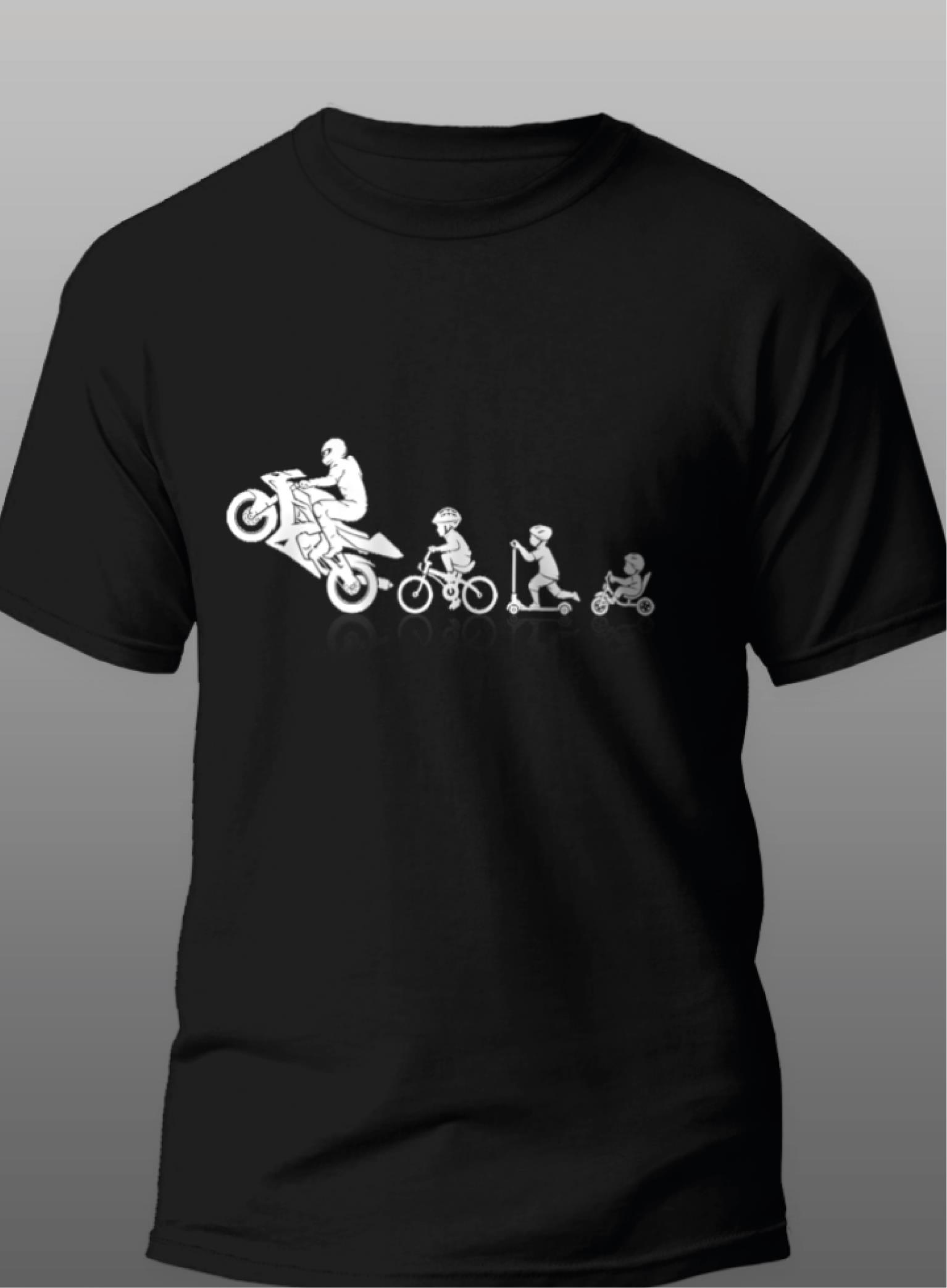 T-ShirtEvolution Motorcu T-Shirt Modeli Siyah