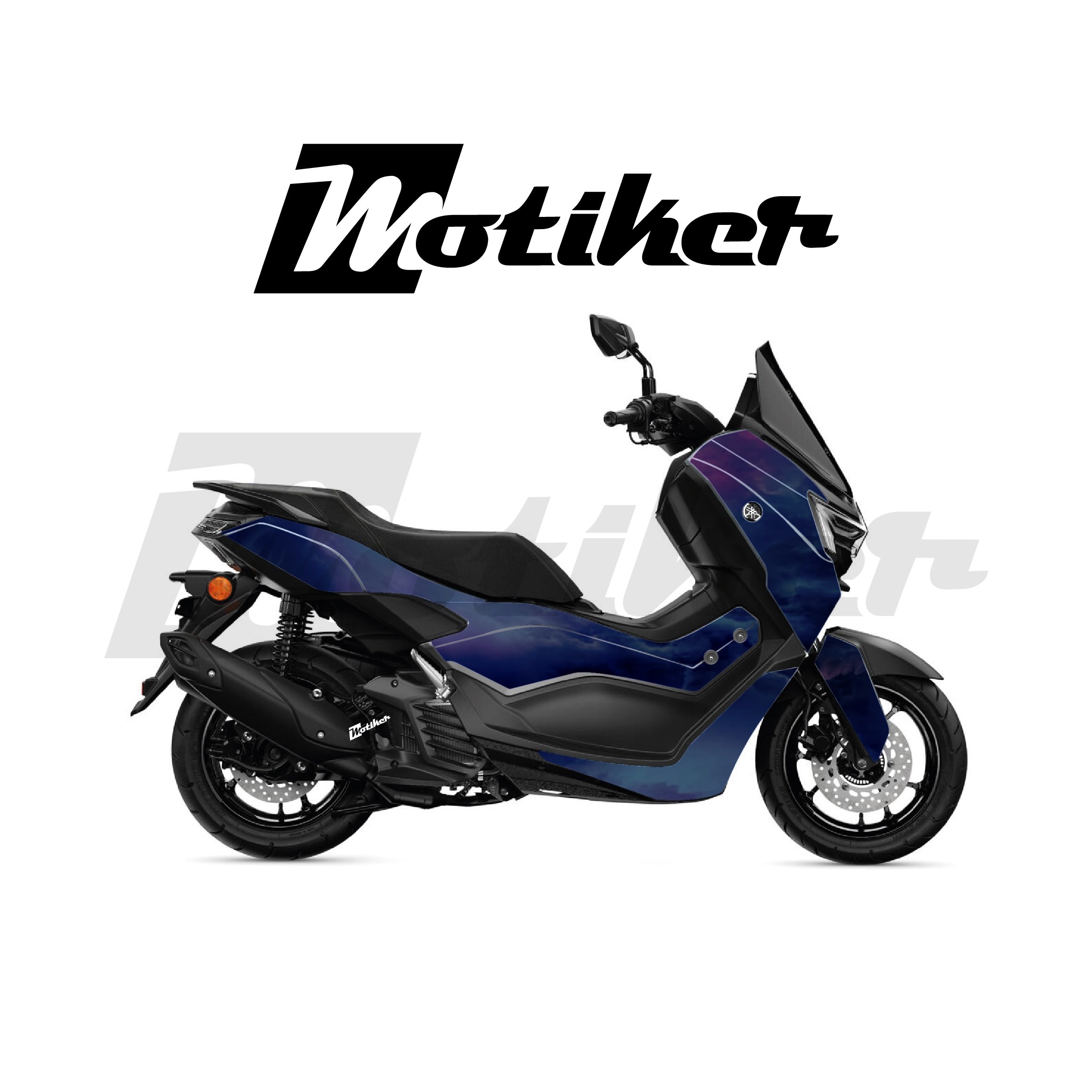 Yamaha NMAX 2025 Parçalı Kaplama Sticker Etiket Modeli Bulutsu Desen 13 (MTK9374)