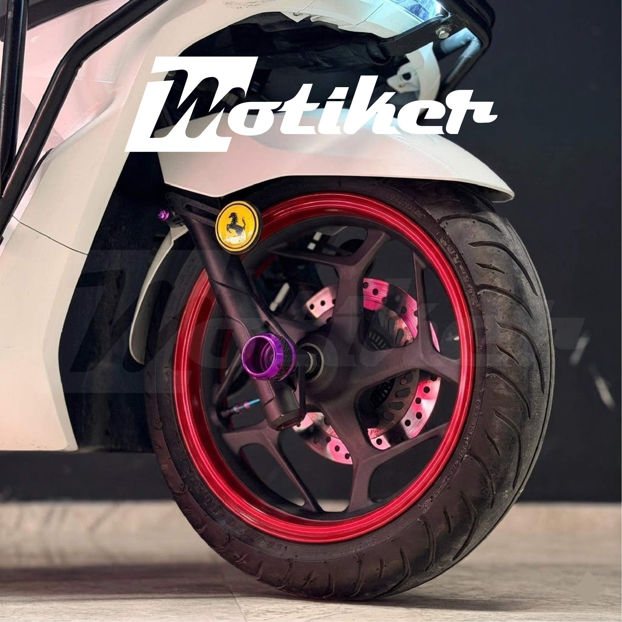 Honda PCX Tam Jant Kaplama Tasarımı Sticker Etiket Modeli , Kırmızı