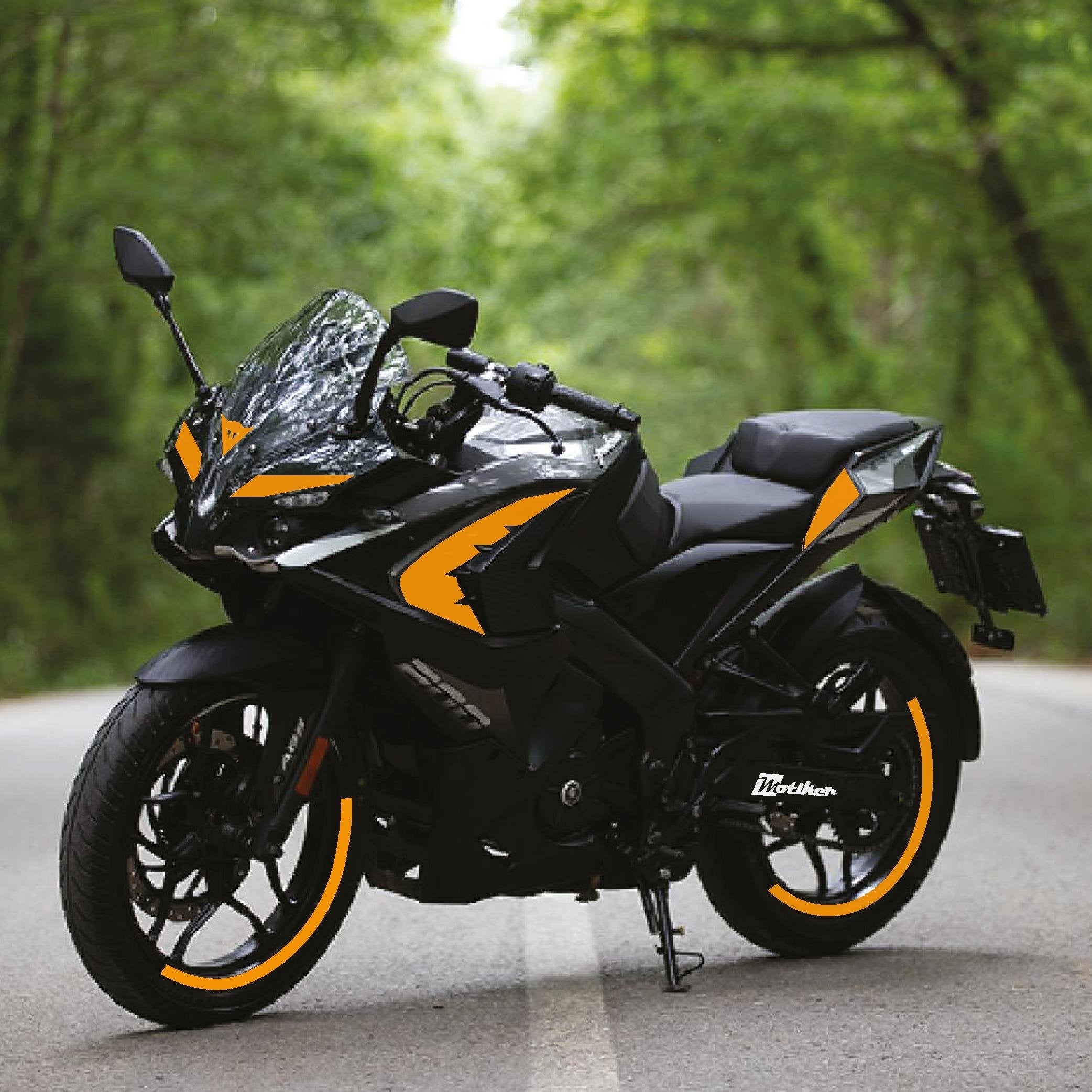 Bajaj RS200 Tek Renk Parçalı Motosiklet Sticker Etiket Takım Modeli