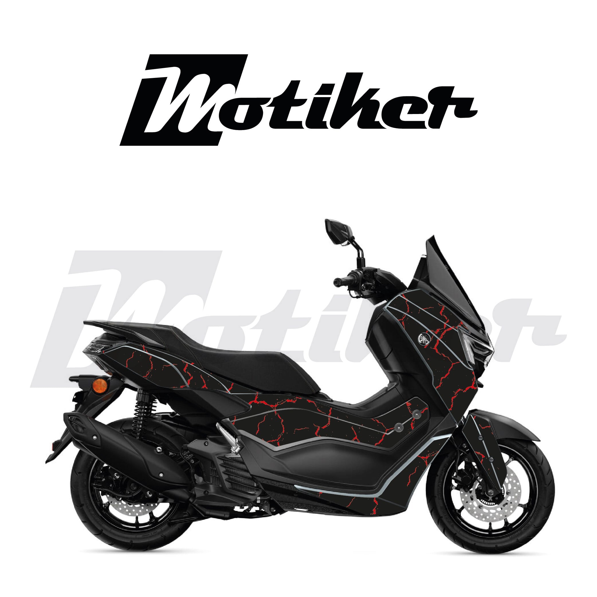 YAMAHA N-MAX Şimşek Desen Parçalı Kaplama Sticker Etiket Modeli
