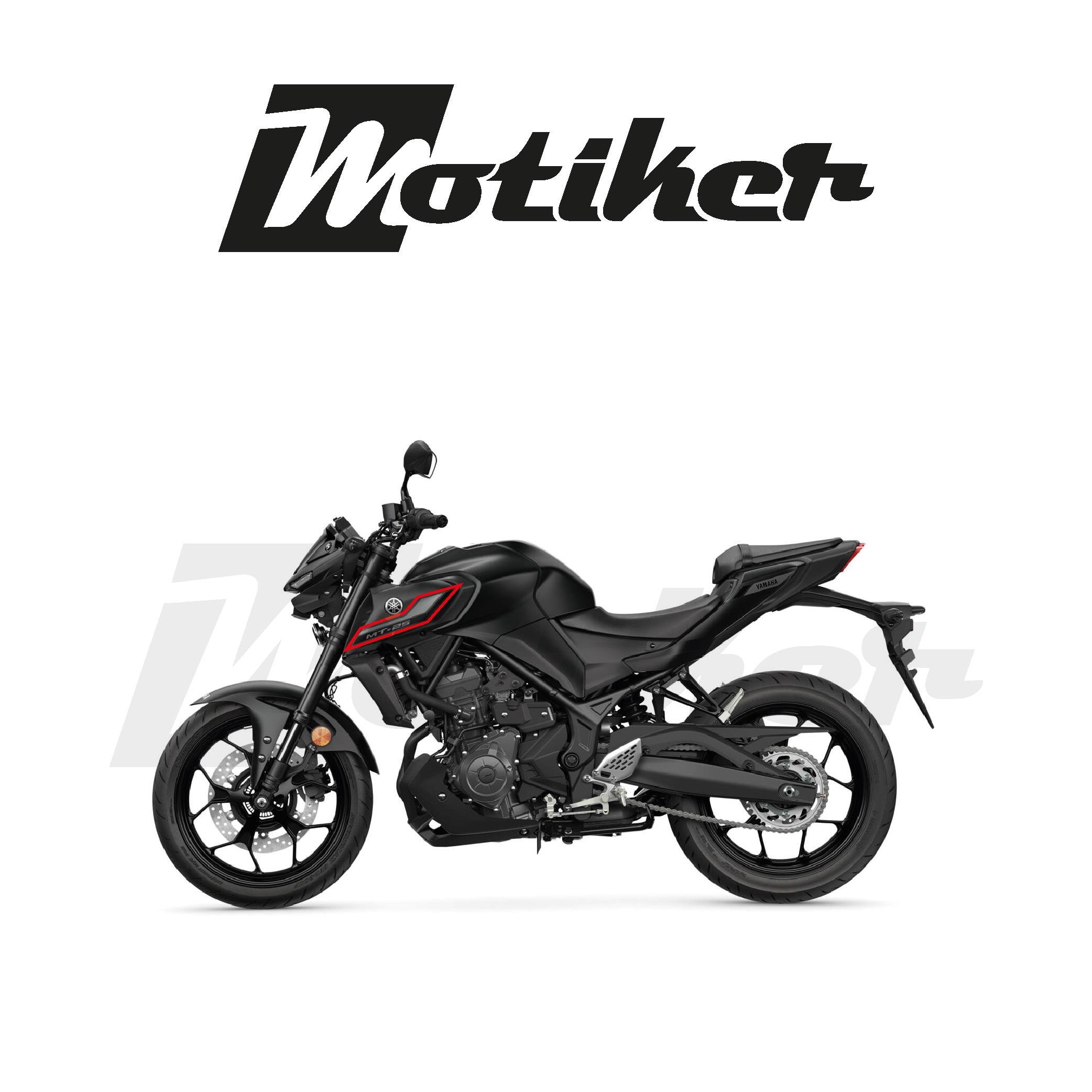 Yamaha MT-25 2025 Siyah Yan Grenaj Sticker Sol Yan