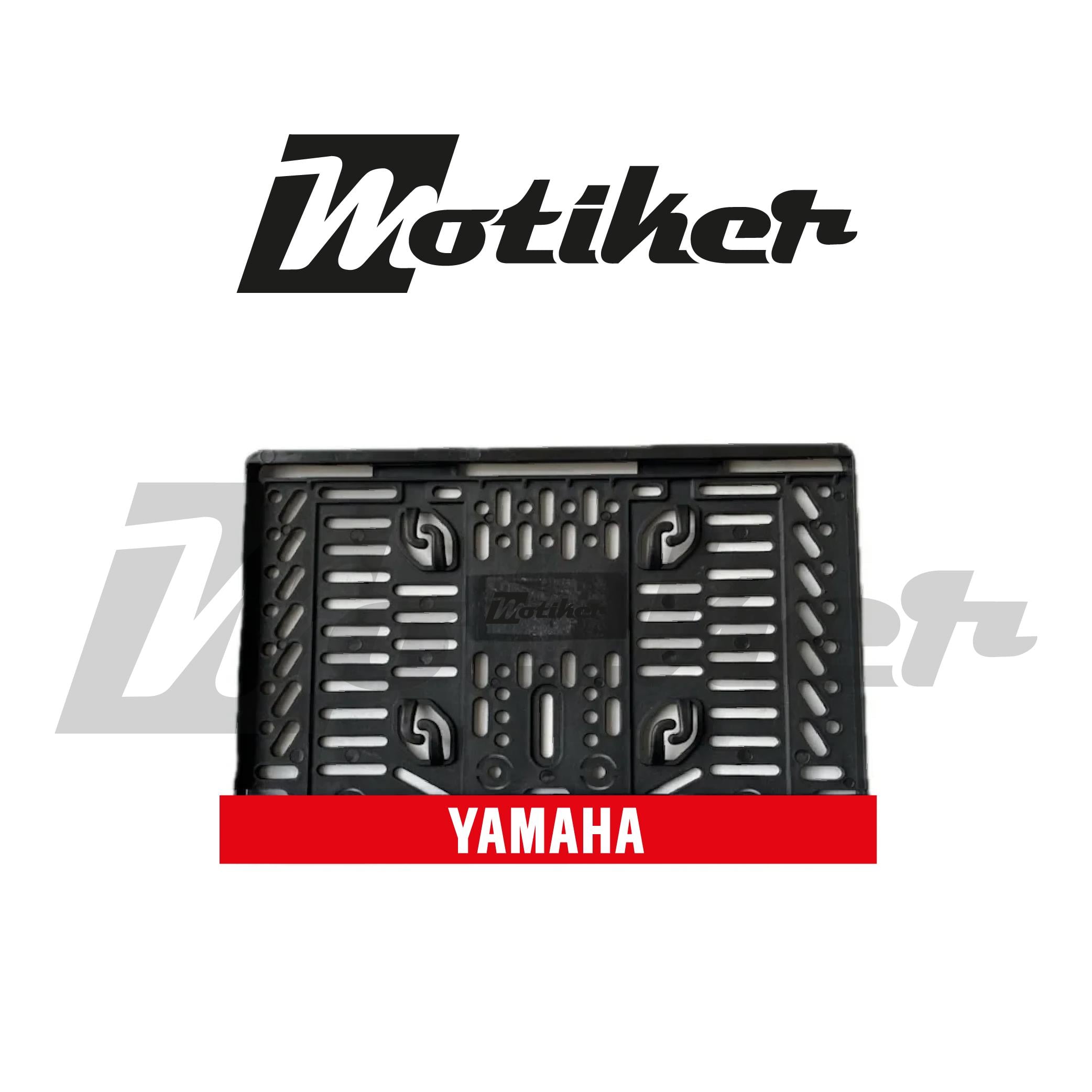 Pleksi Plakalık Kırmızı Üstüne Beyaz Yamaha Yazılı  Tasarımlı Motosiklet Plakalık Modeli