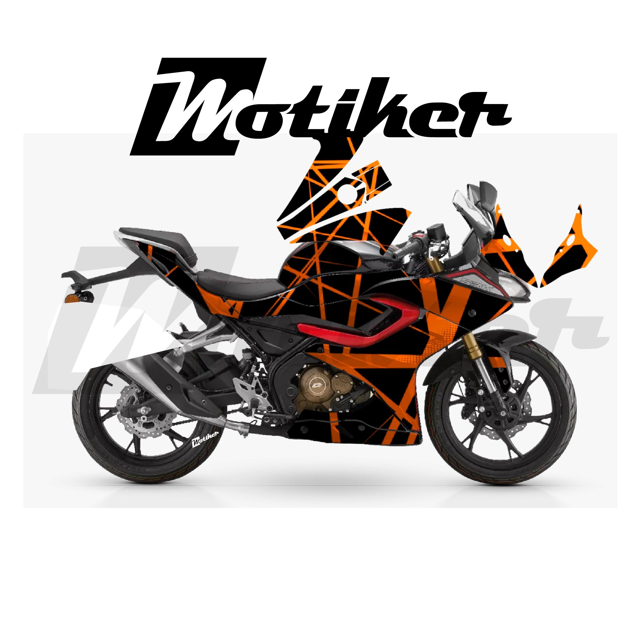 RKS SRK 125R Parçalı Kaplama Sticker Etiket Modeli Geometrik Ağ Desen 1 (MTK9362)
