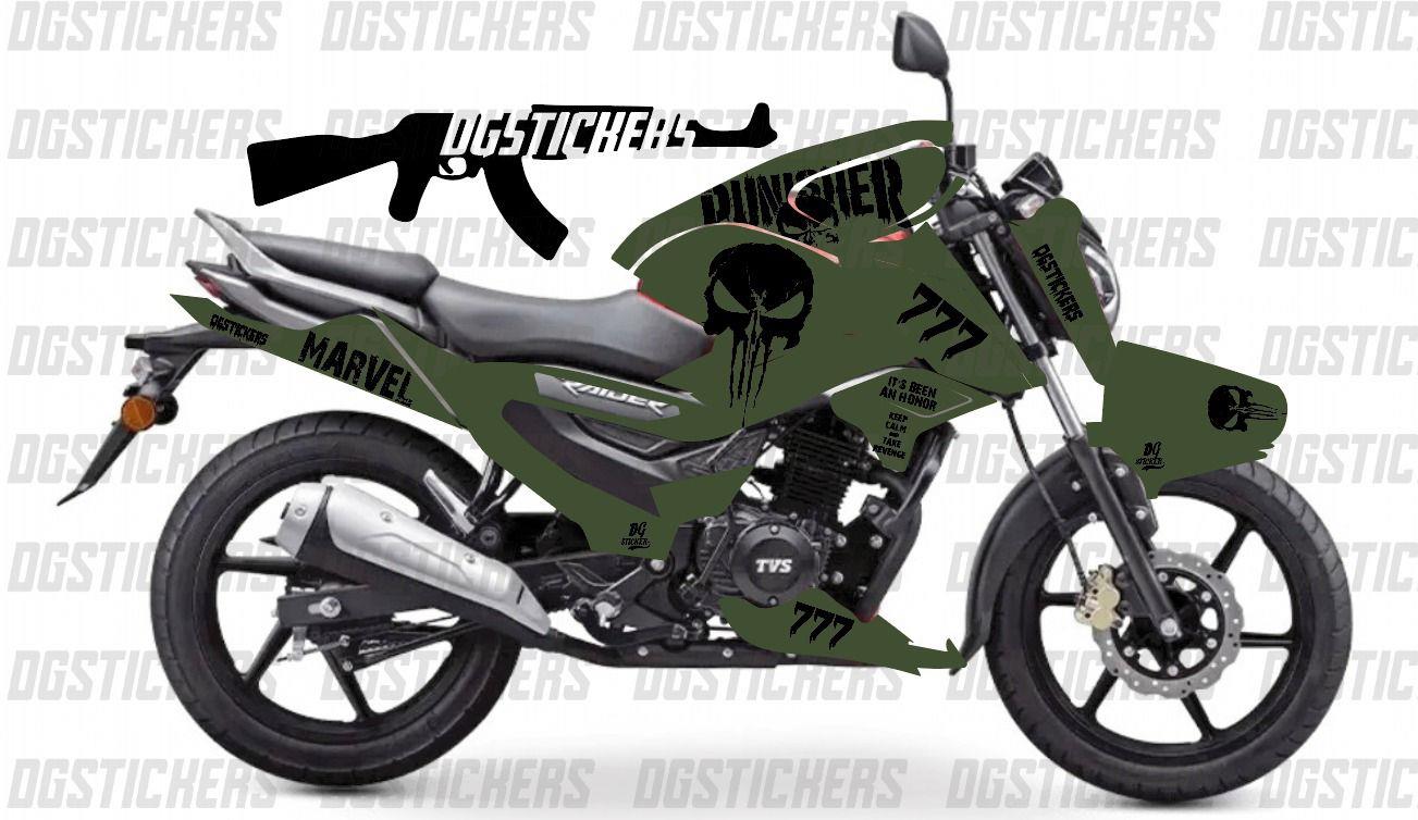 TVS Raider 125 Punisher Tasarım Sticker Etiket Modeli