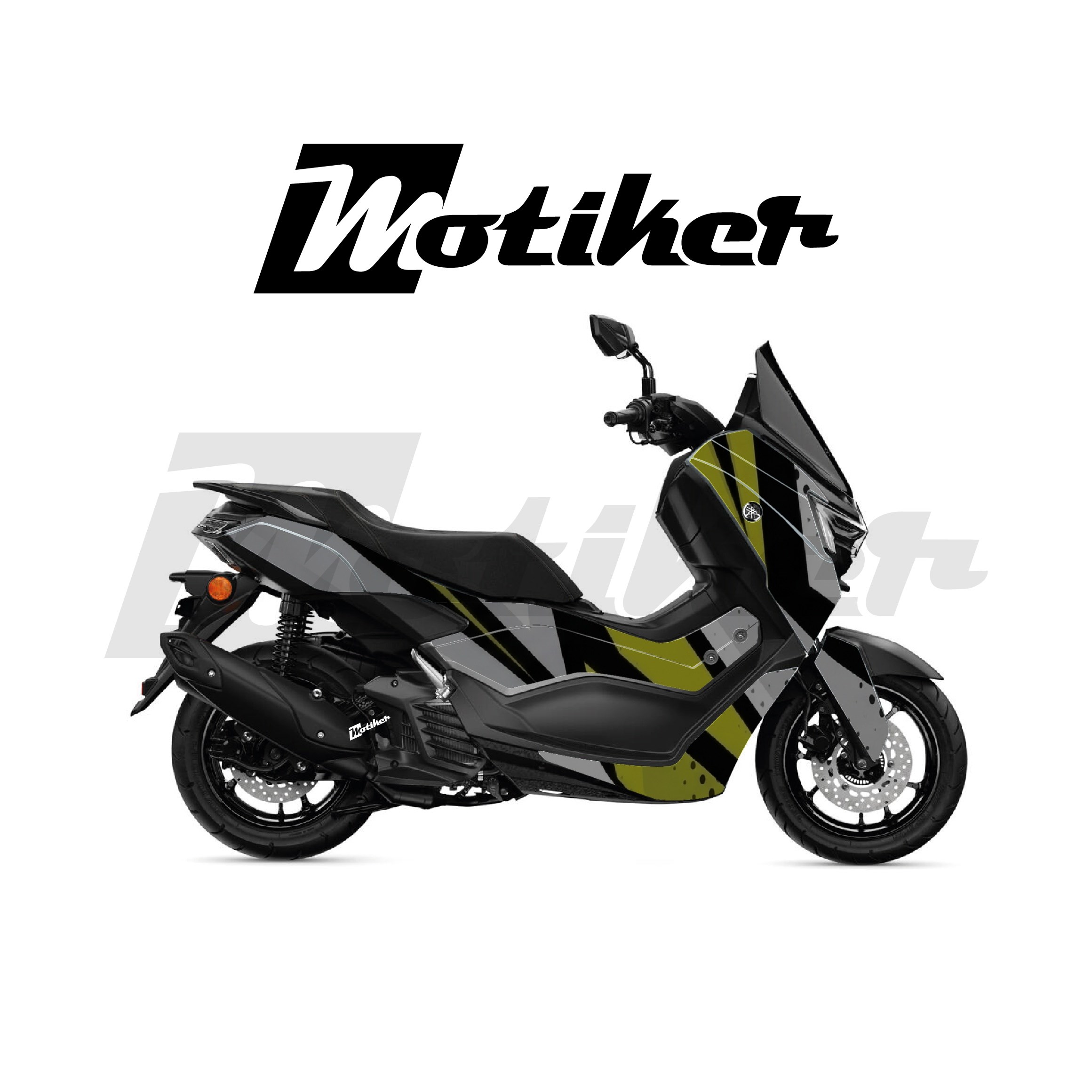 Yamaha NMAX 2025 Parçalı Kaplama Sticker Etiket Modeli Spor Çizgiler Desen 4 (MTK9365)