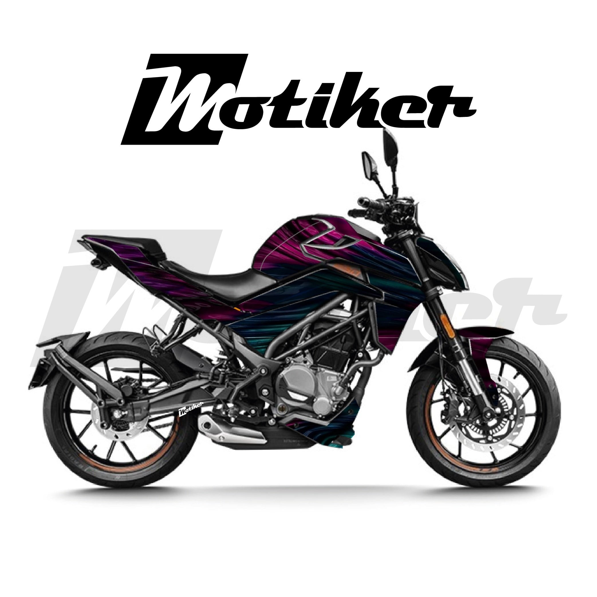 CFMOTO 250NK Parçalı Kaplama Sticker Etiket Modeli Sıvı Metal Desen 14 (MTK9375)