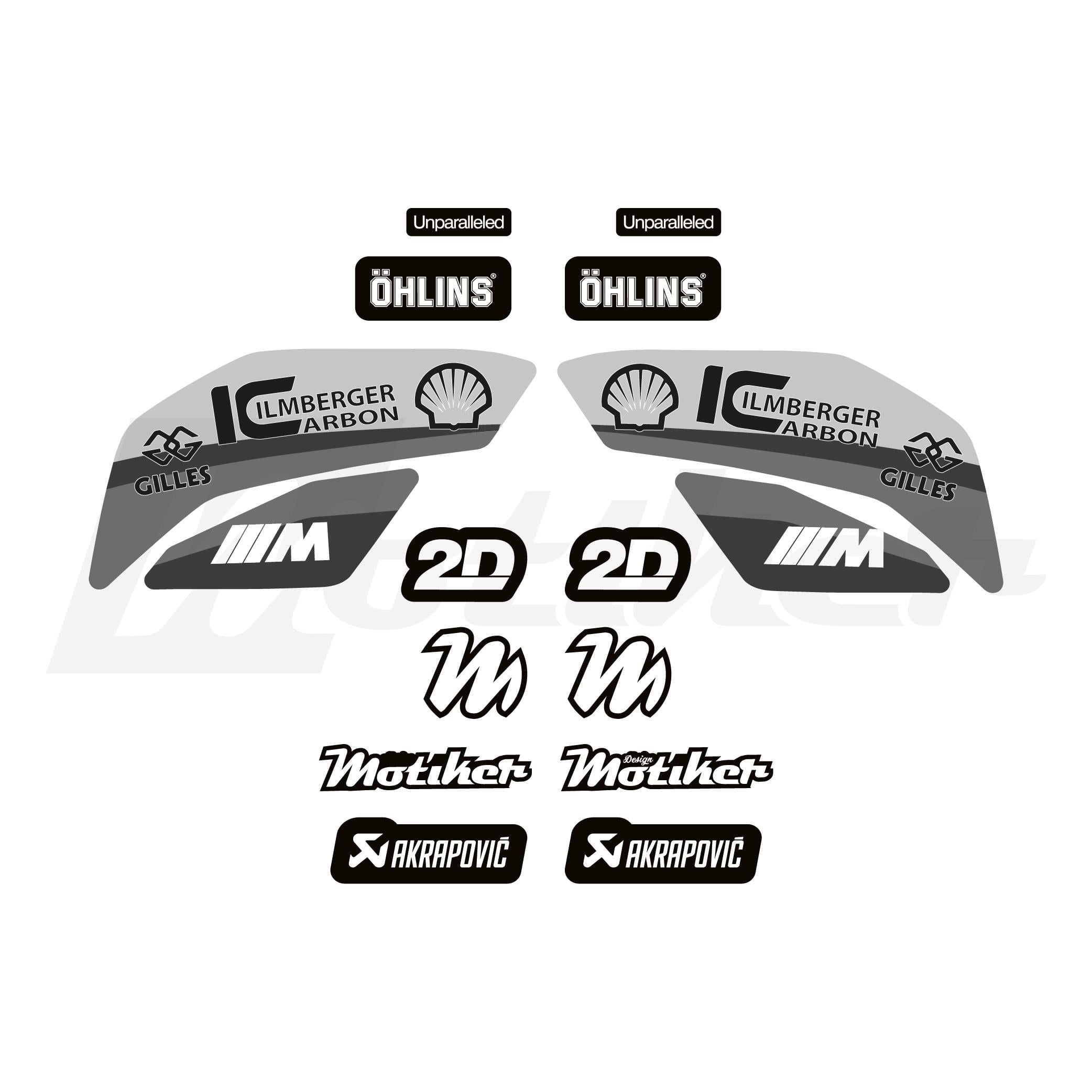 2023 s1000RR M Sticker Etiket Modeli Triple Black 3 Renk Gri Koyu Gri Siyah Modeli