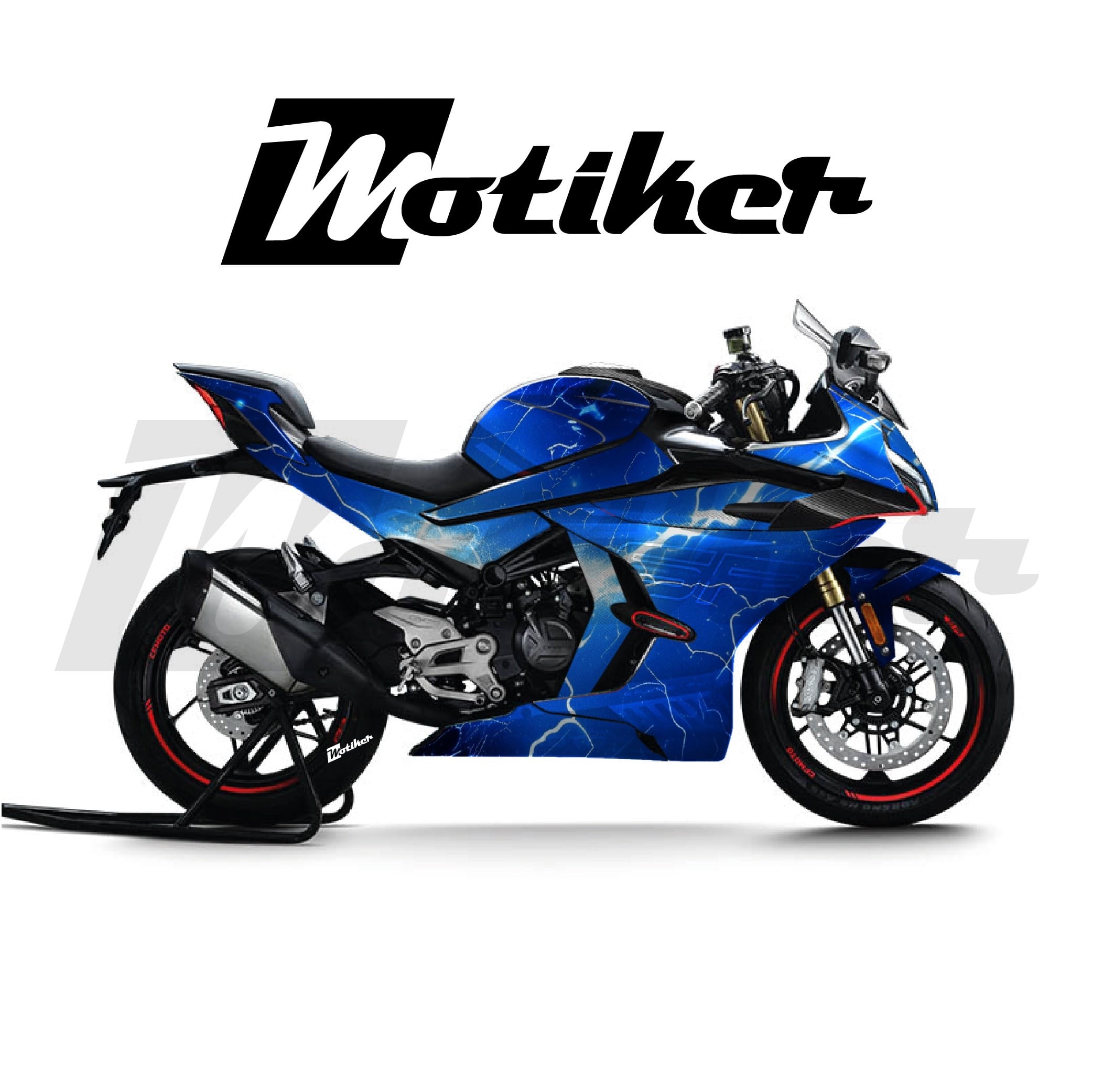 CF MOTO 450SR Parçalı Kaplama Sticker Etiket Modeli Yıldırım Desen 2 (MTK9363)