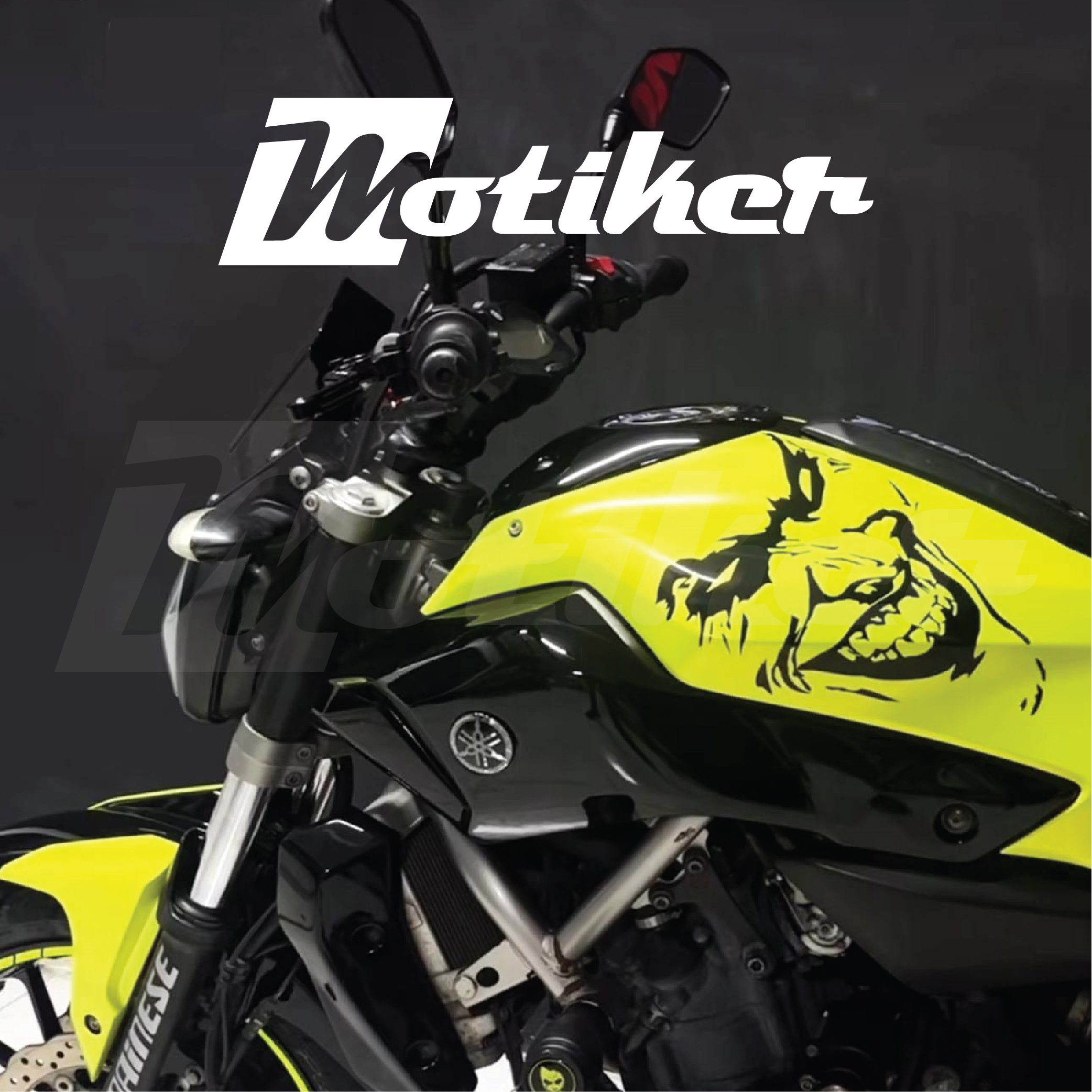 Yamaha MT-07 Depo Üstü Siyah Joker Tasarımı Sticker Etiket Modeli 