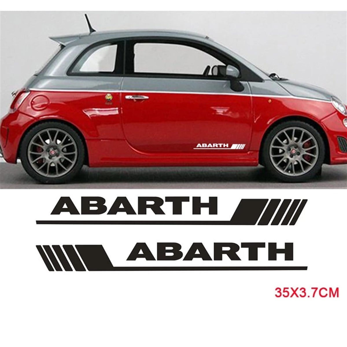 Fiat 500 Yan Kapı Çizgili Abarth Detaylı Sticker Etiket 