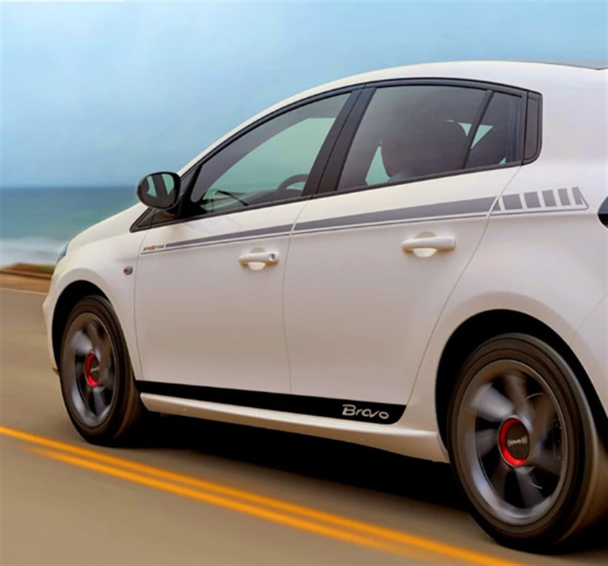 Fiat Bravo Yan Kapı Şerit Sticker Etiket Modeli