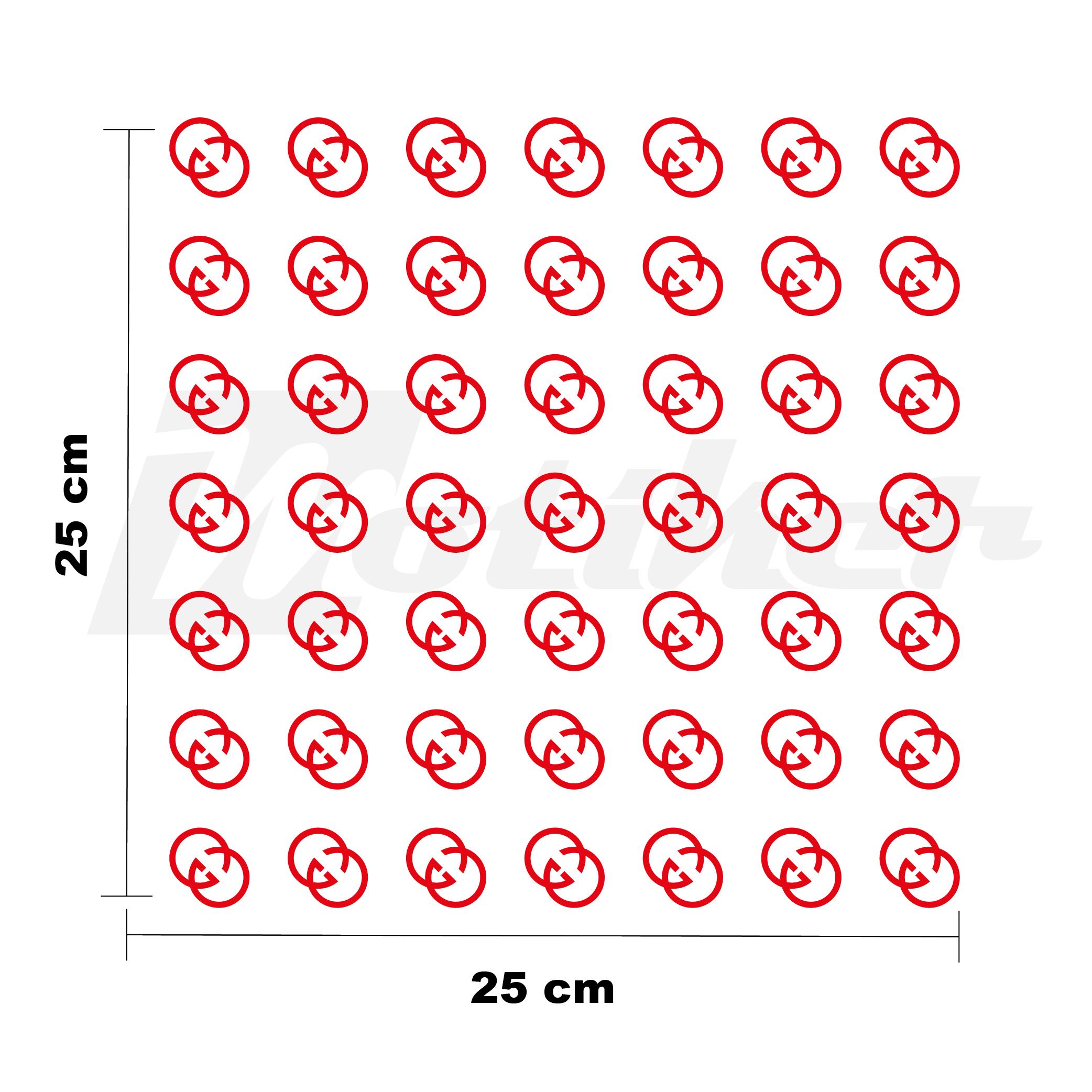 MARKALARGG 25x25cm Folyo Kesim Evrensel Desen Kaplama Kırmızı