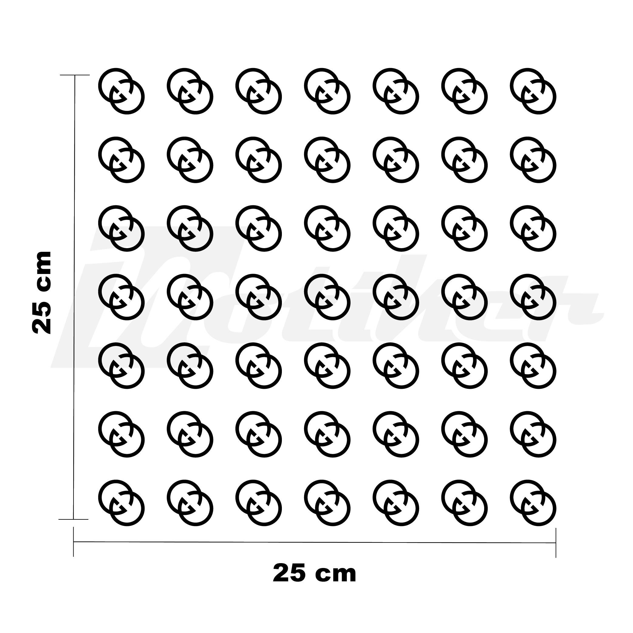 MARKALARGG 25x25cm Folyo Kesim Evrensel Desen Kaplama Siyah
