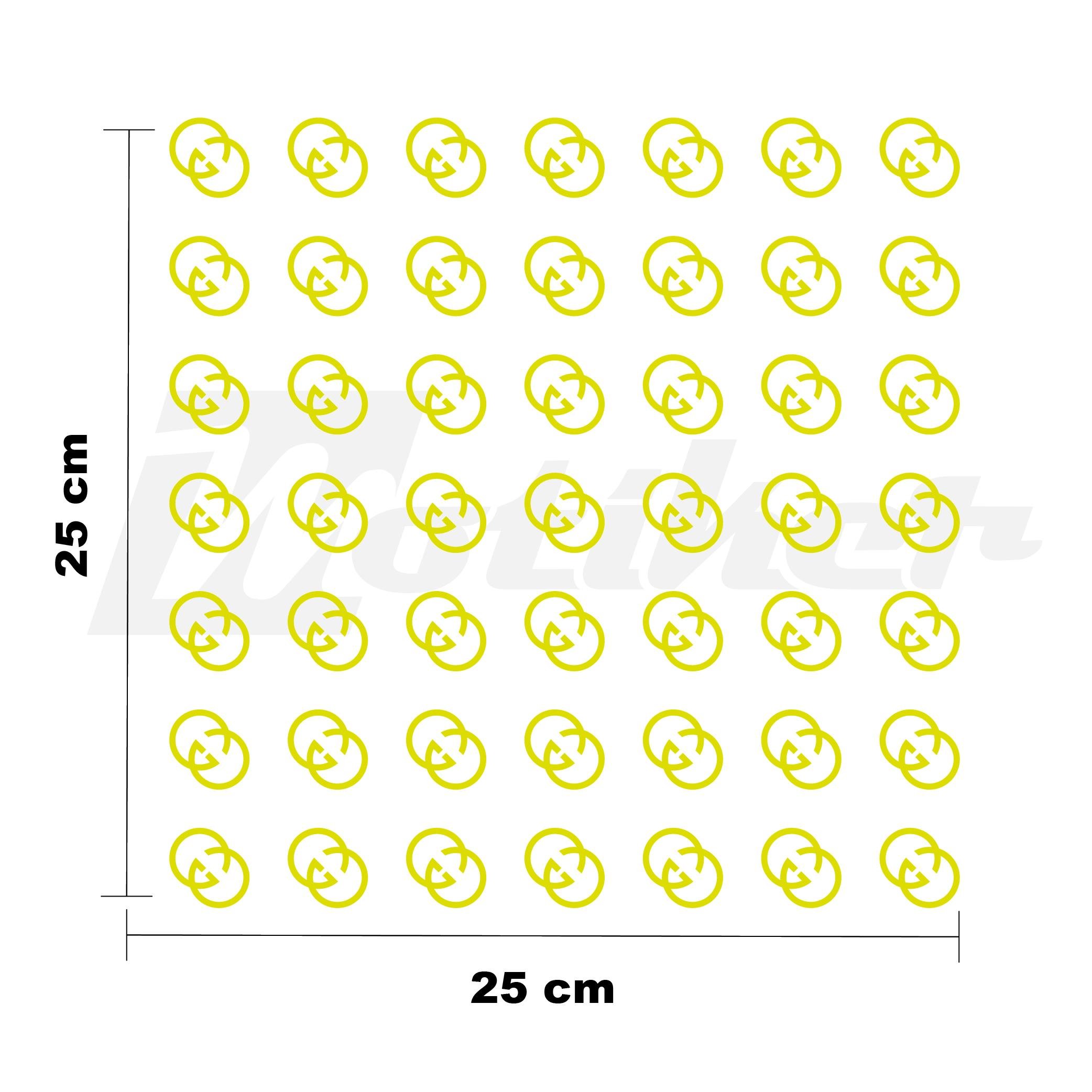 MARKALARGG 25x25cm Folyo Kesim Evrensel Desen Kaplama Neon Sarı (Yeşil)
