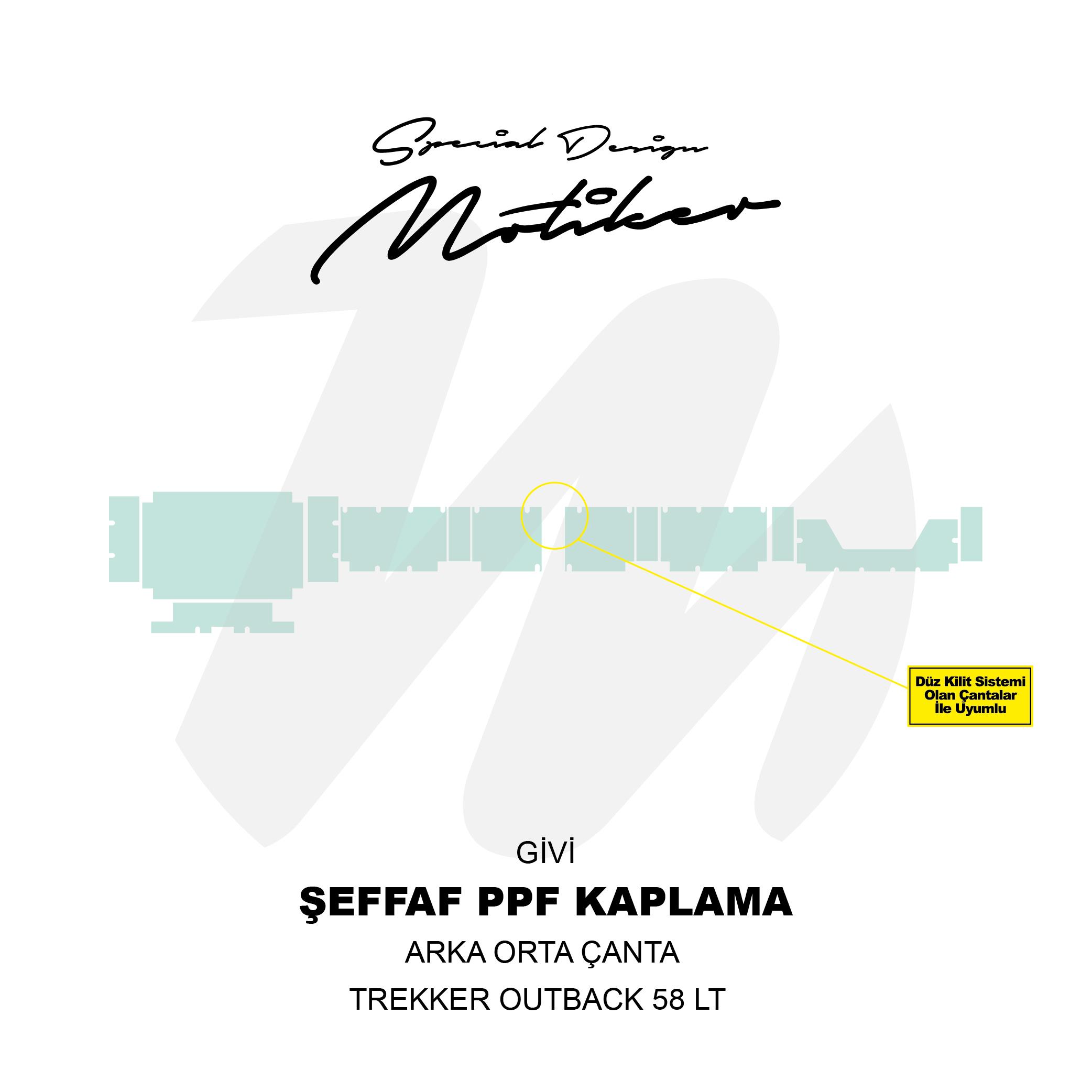 GİVİGİVİ TREKKER OUTBACK 58 LT ARKA ORTA ÇANTA UNIVERSAL ŞEFFAF PPF KAPLAMA 