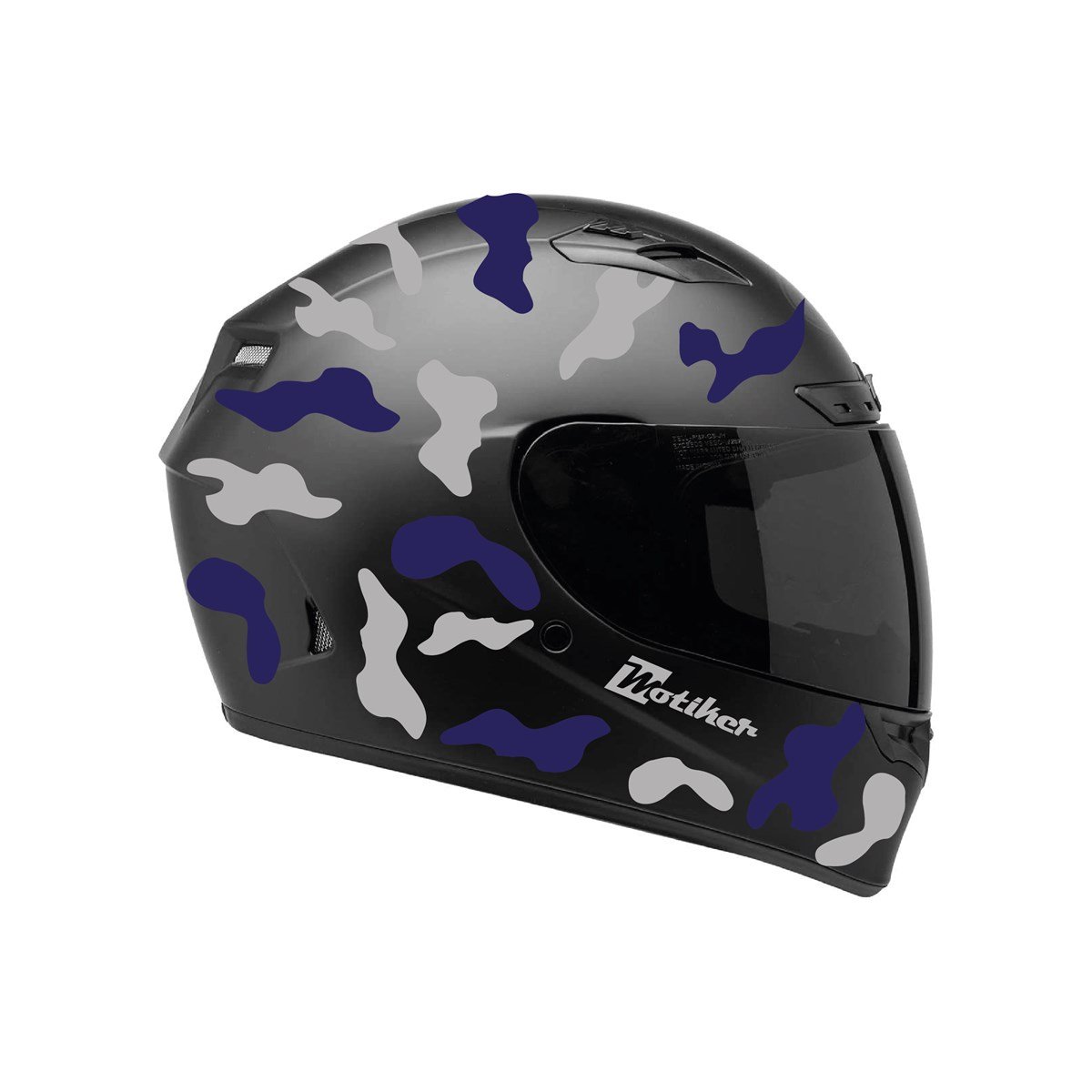 Gri Mavi Kamuflaj Kask Sticker Modeli
