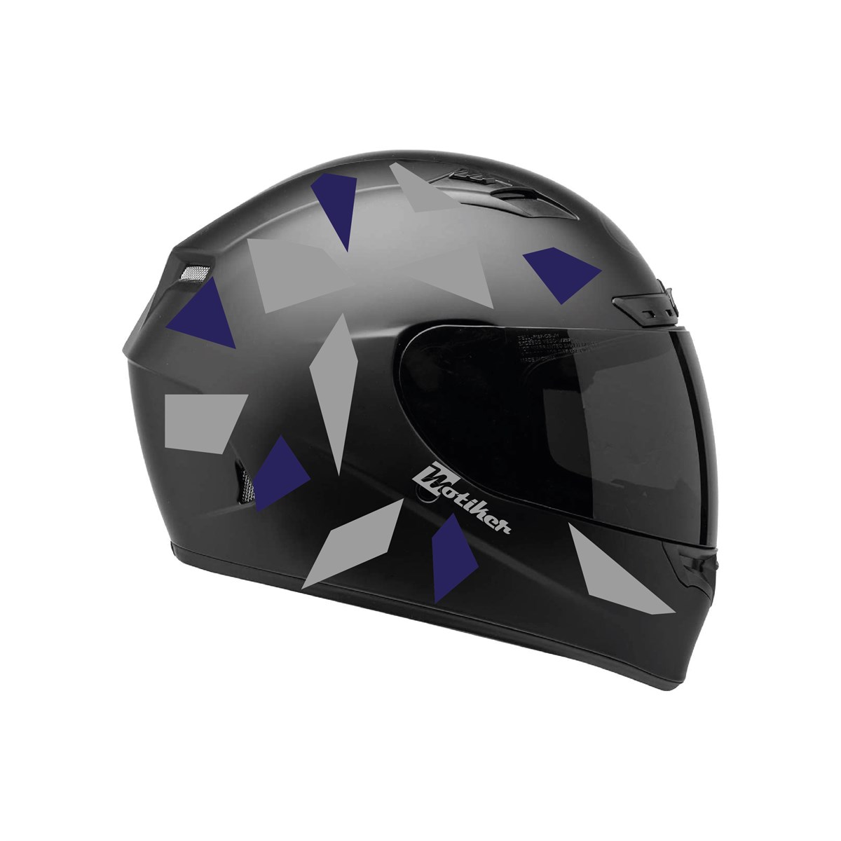 Gri Mavi Kamuflaj Kask Sticker Modeli