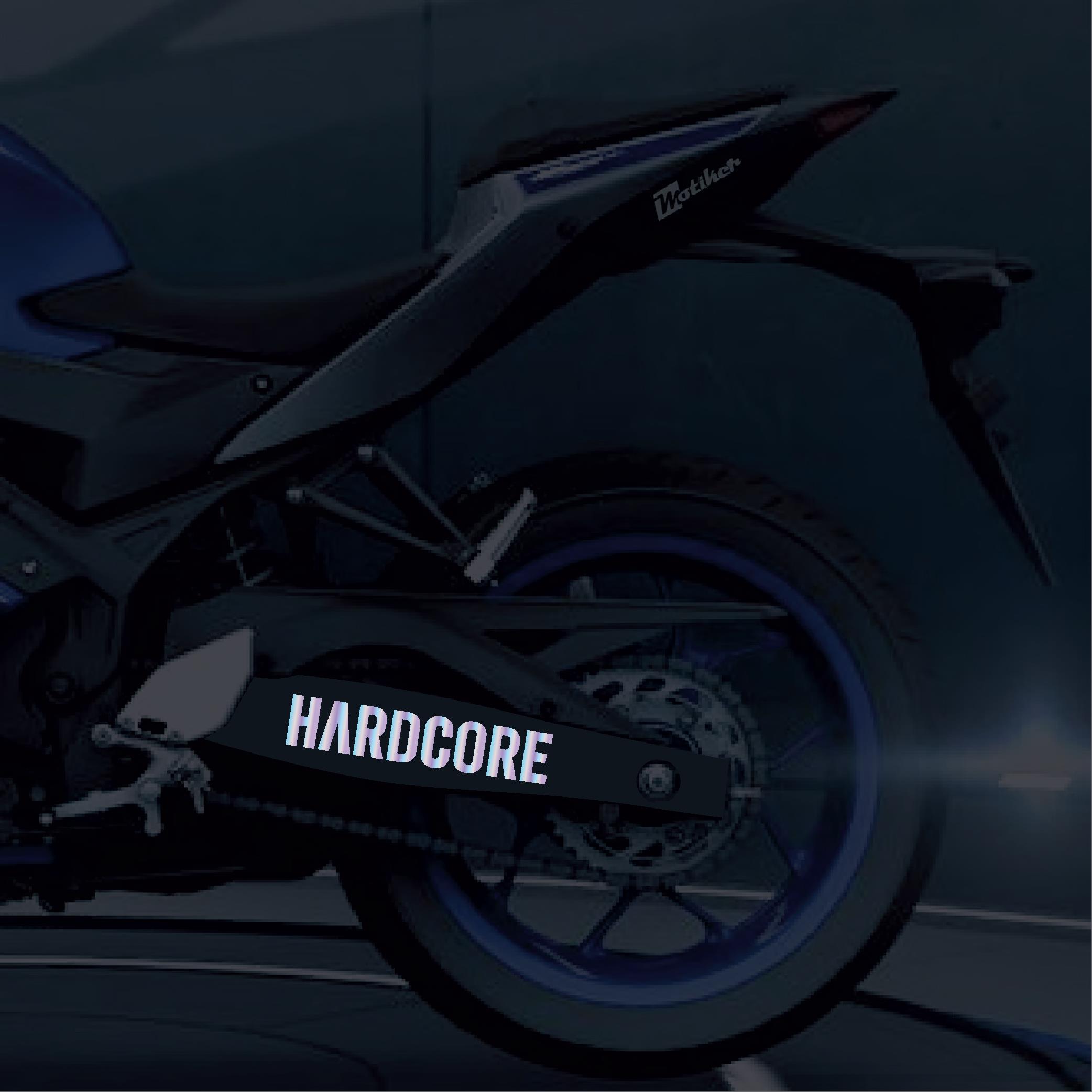 Hard Core Yazılı Hologram Arka Maşa Motosiklet Sticker Etiket Modeli